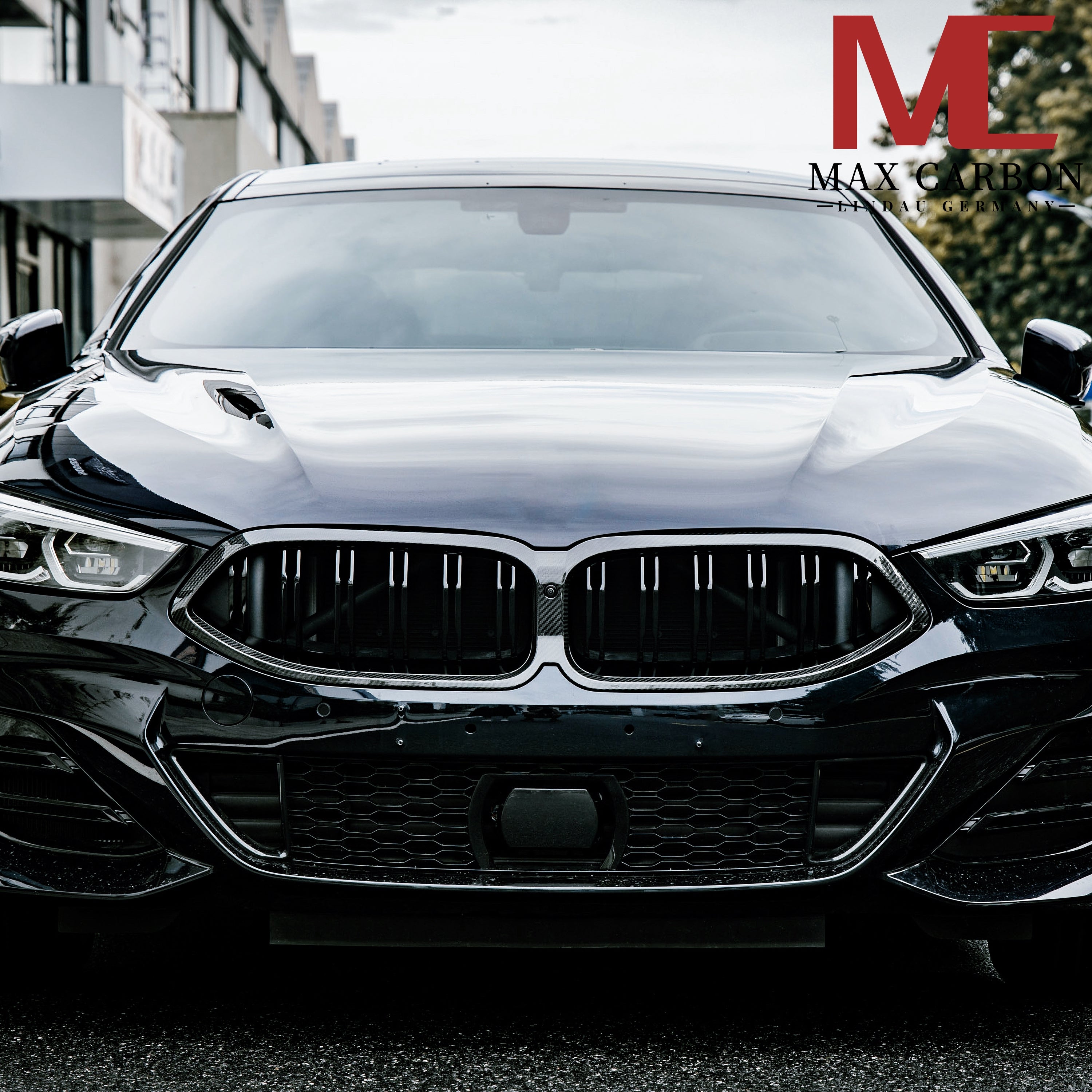Max Carbon Dry Carbon Kühlergrill Nieren für BMW 8er G14 G15 G16 LCI, hochwertiger Kühlergrill im schwarzen Carbon-Look