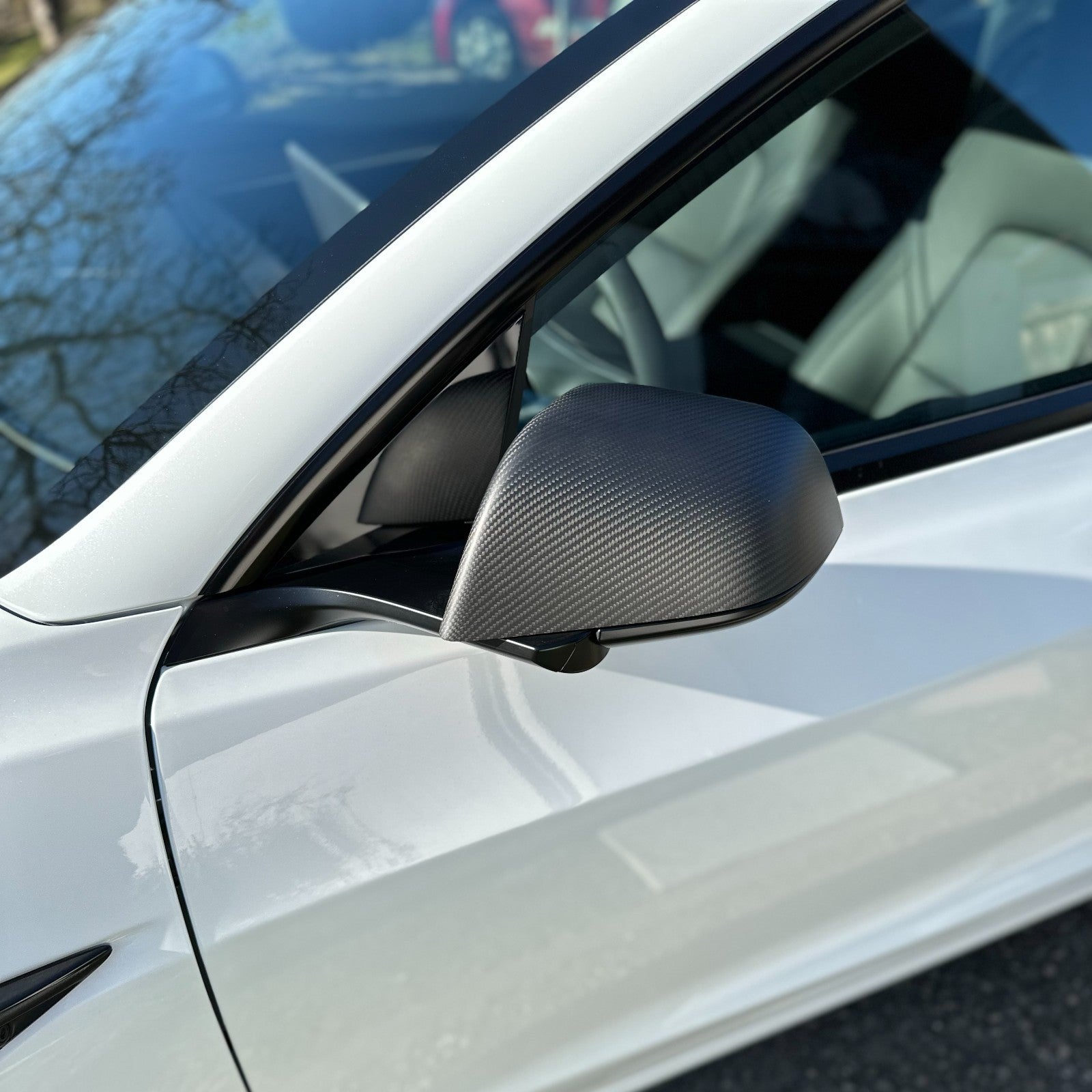 DRY CARBON Performance Aufsatz Spiegelkappen Mirror Cover passend für Tesla Model Y - Getsdowned