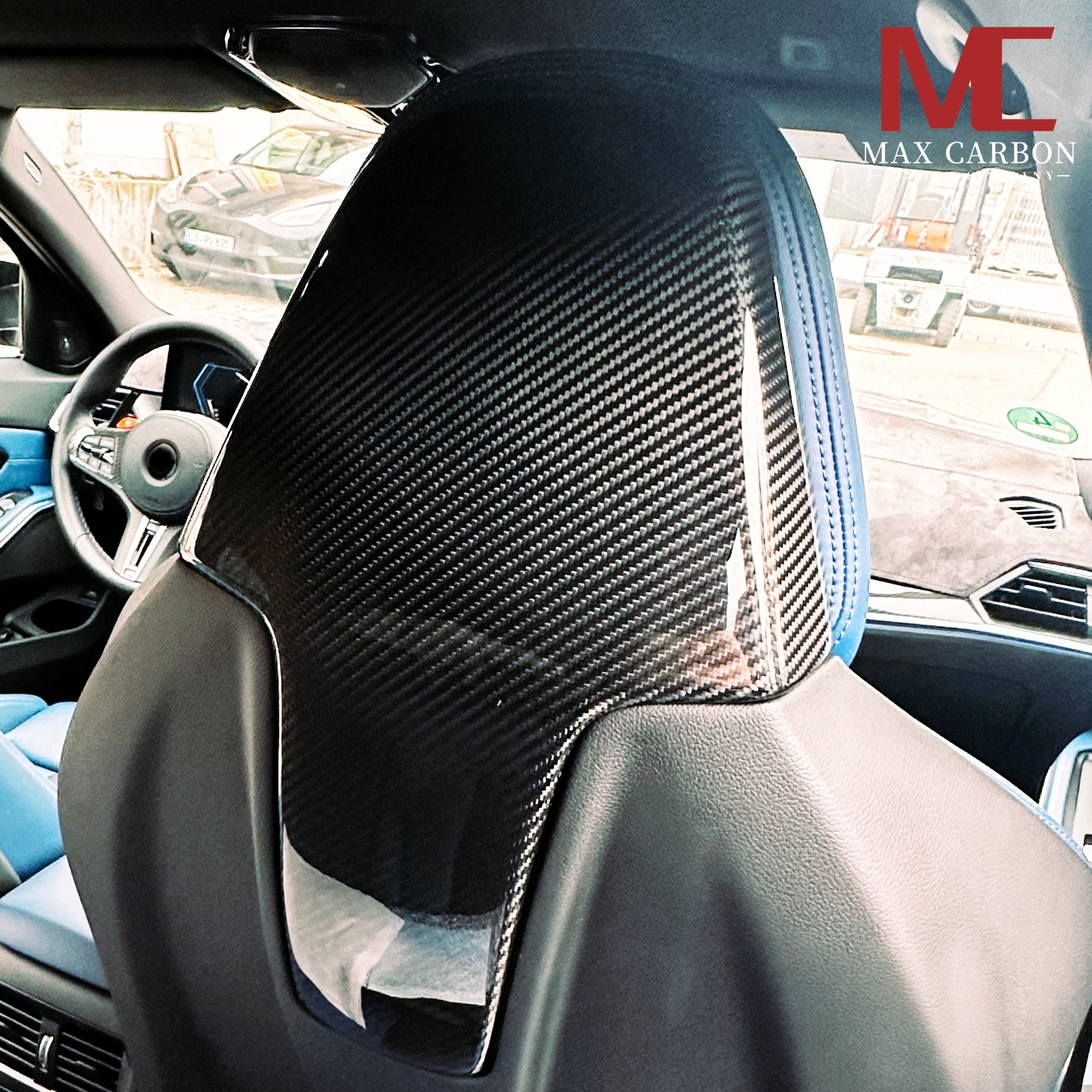 Dry Carbon Kopfstützen Cover für BMW M2 G87 / M3 G80 G81 / M4 G82 G83 / X3M F97 / X4M F98 / M8 F91 F92 F93 - Getsdowned