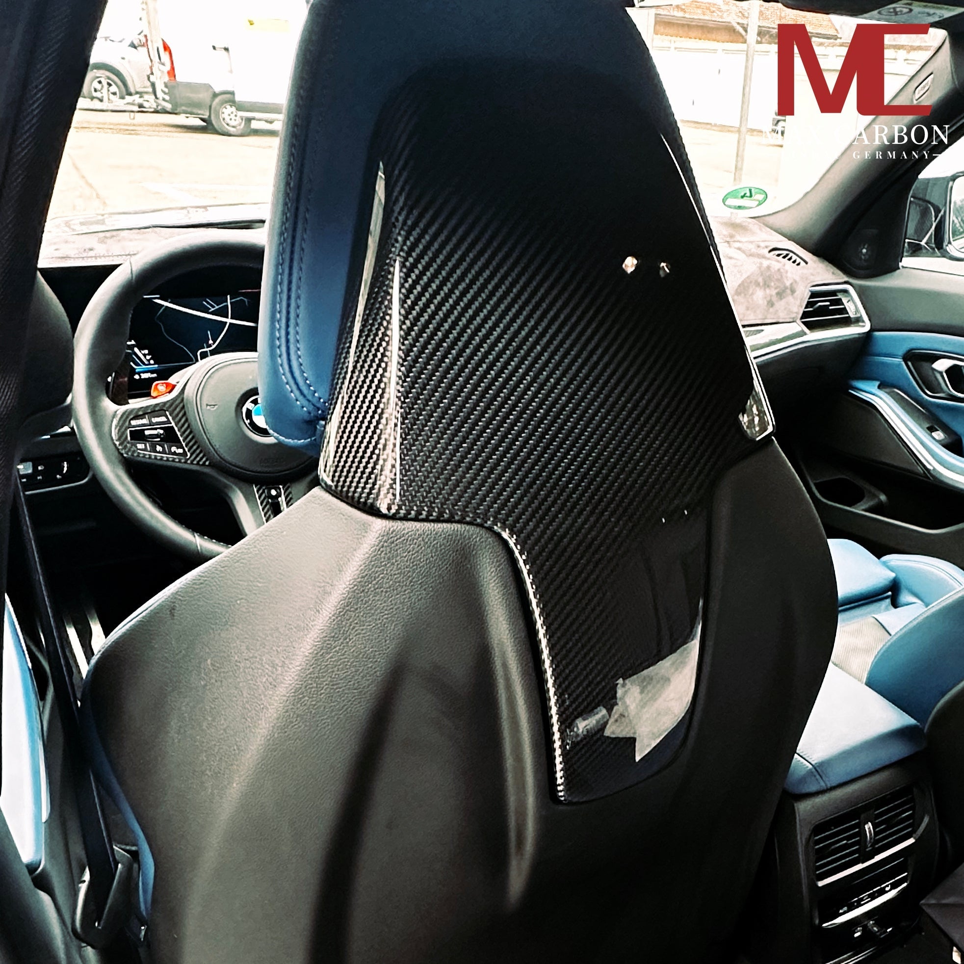 Dry Carbon Kopfstützen Cover für BMW M2 G87 / M3 G80 G81 / M4 G82 G83 / X3M F97 / X4M F98 / M8 F91 F92 F93 - Getsdowned