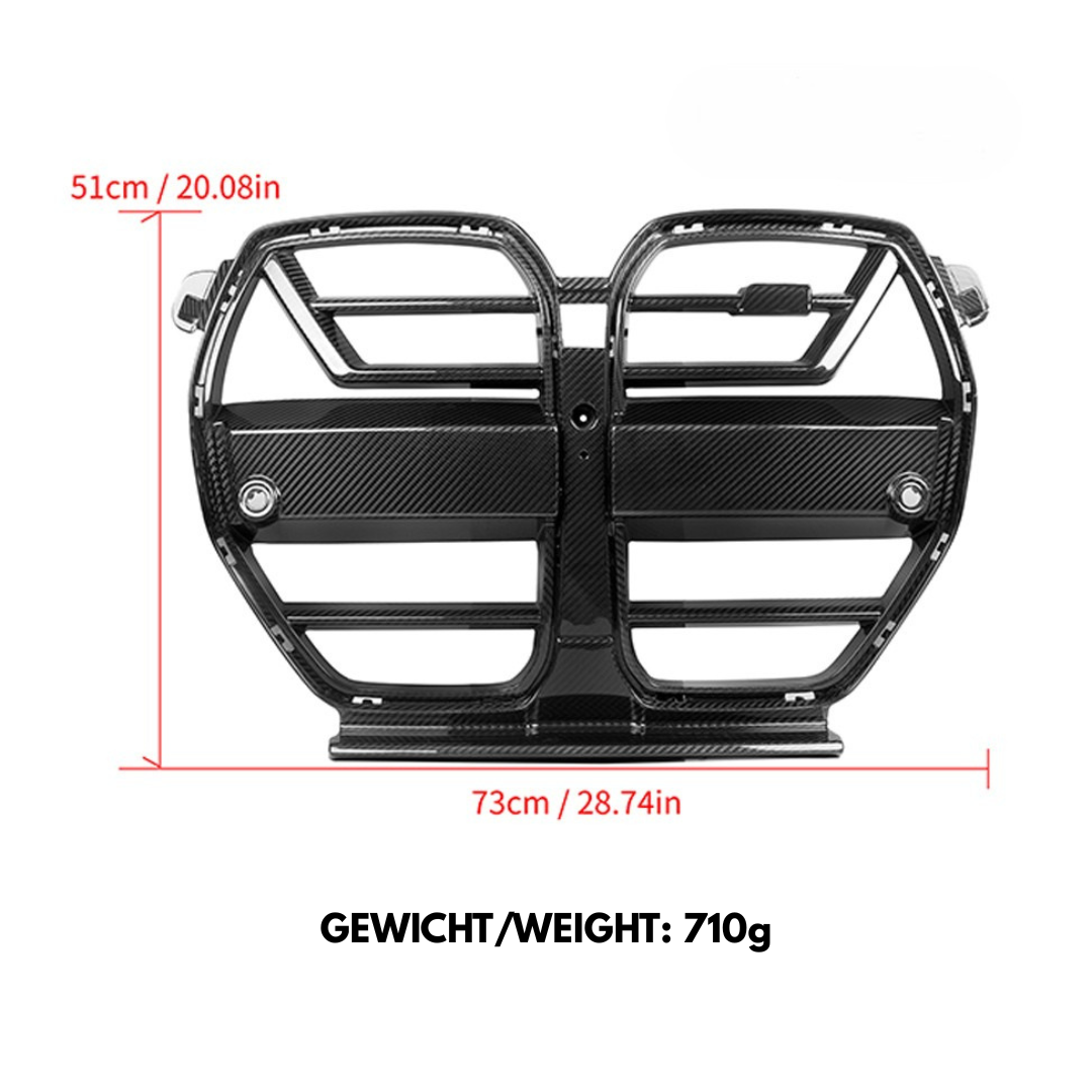 Dry Carbon Frontgrill Nieren SQ- "A-Style" mit ACC passend für BMW M3 (G80 G81) & M4 (G82 G83) - Getsdowned
