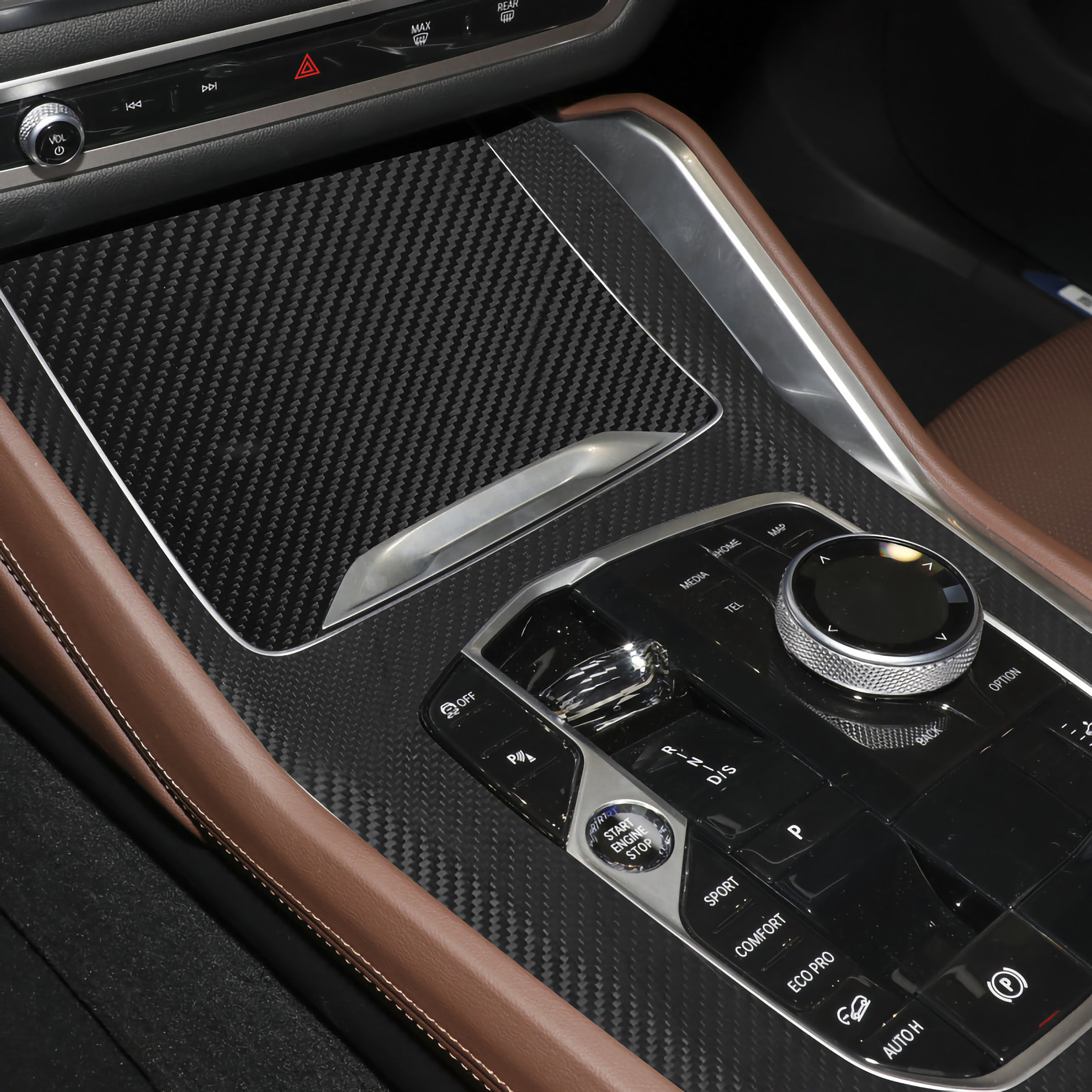 Dry Carbon Mittelkonsolen Set passend für BMW X6 G06 LCI / X6M F96 LCI (10-teilig)