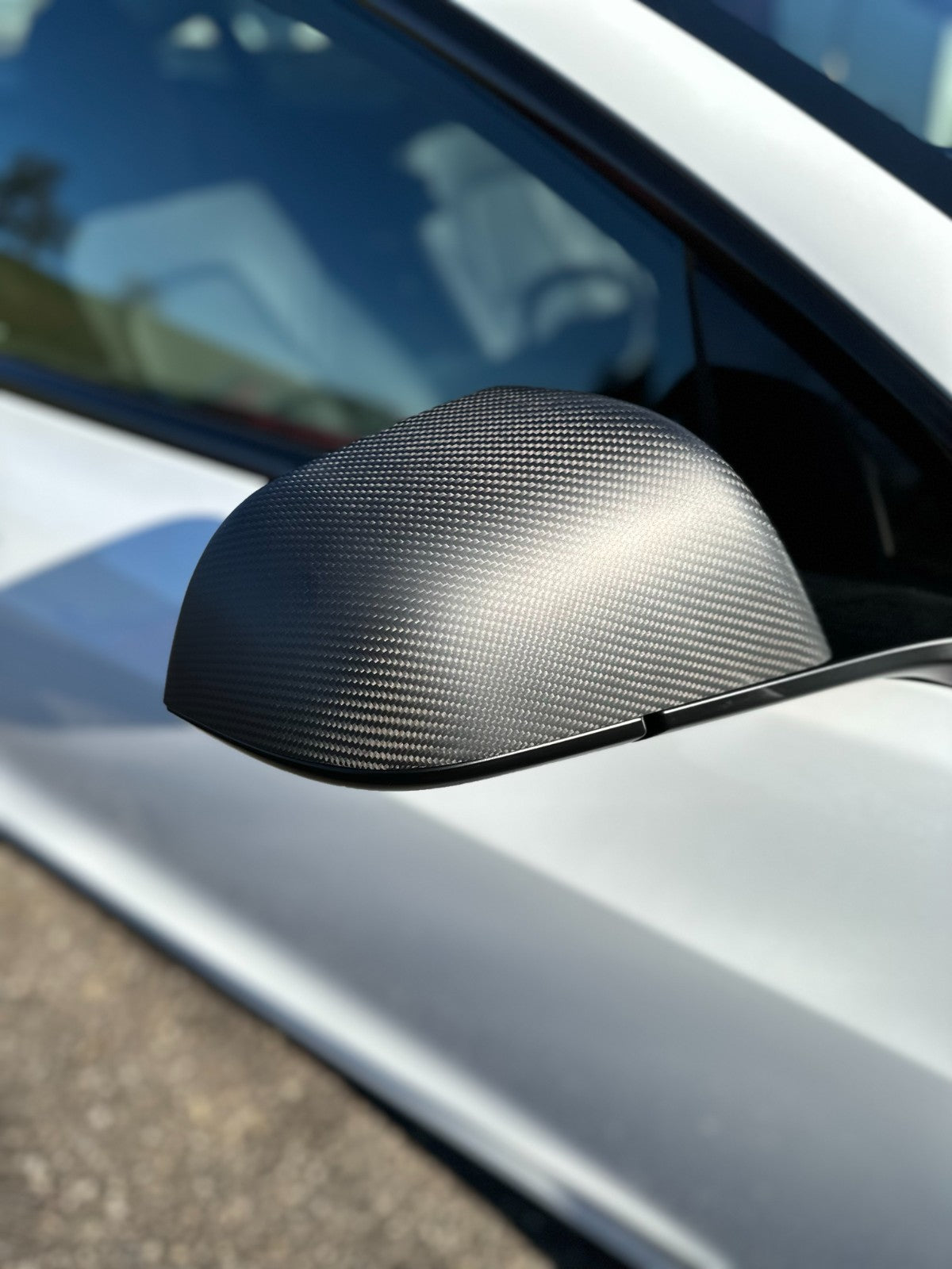 DRY CARBON Performance Aufsatz Spiegelkappen Mirror Cover für Tesla Model 3