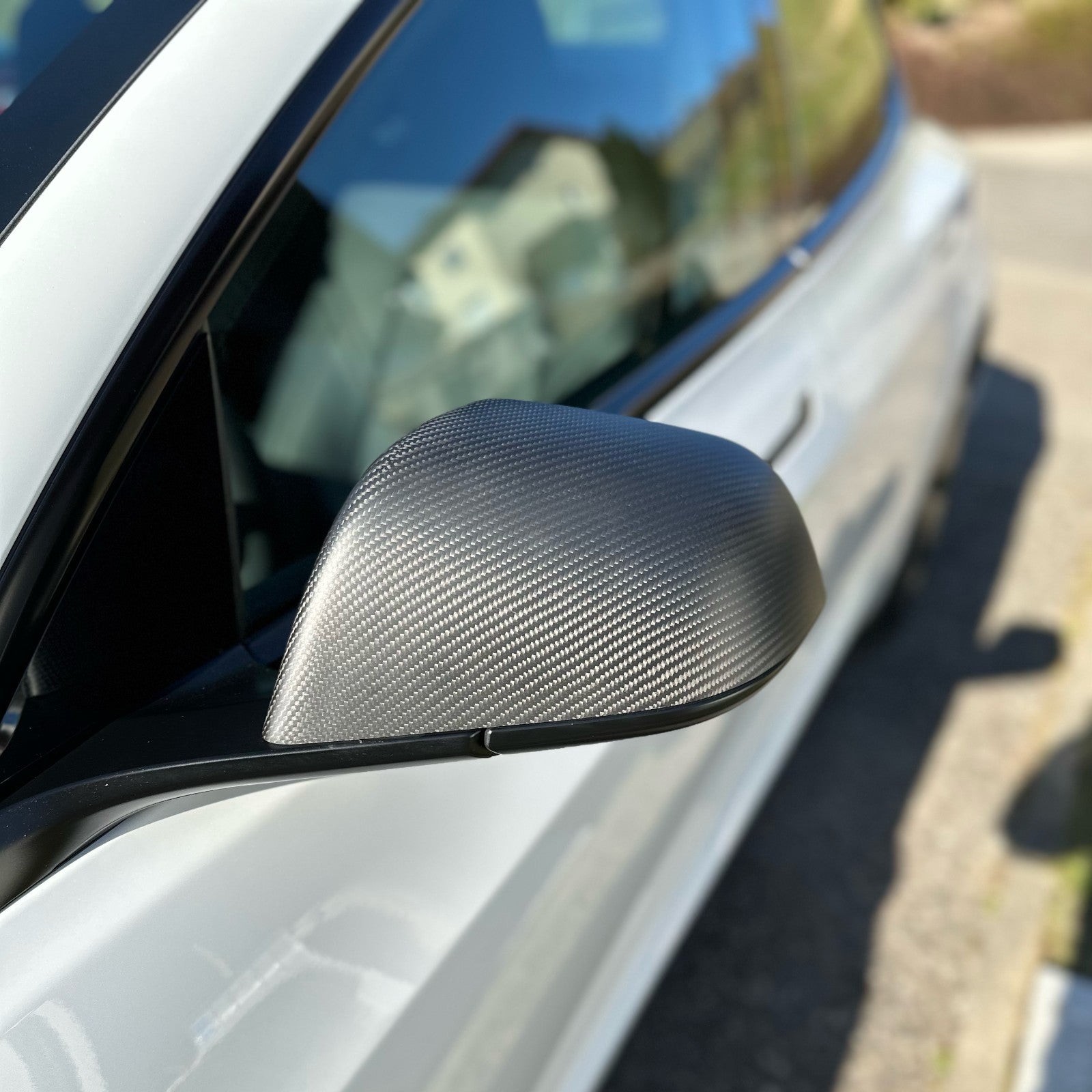 DRY CARBON Performance Aufsatz Spiegelkappen Mirror Cover für Tesla Model 3