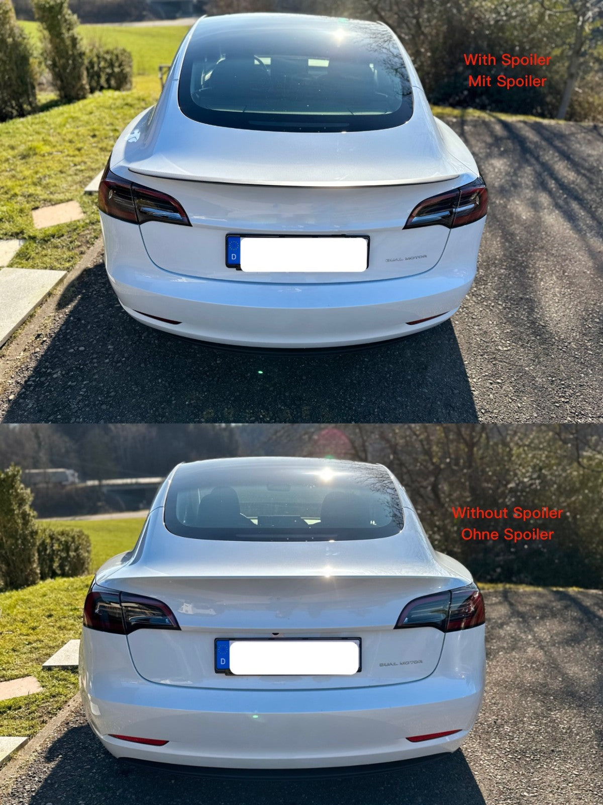 MAX CARBON Performance  Abrisskannte Lippe Heckspoiler rear Spoiler für TESLA MODEL 3