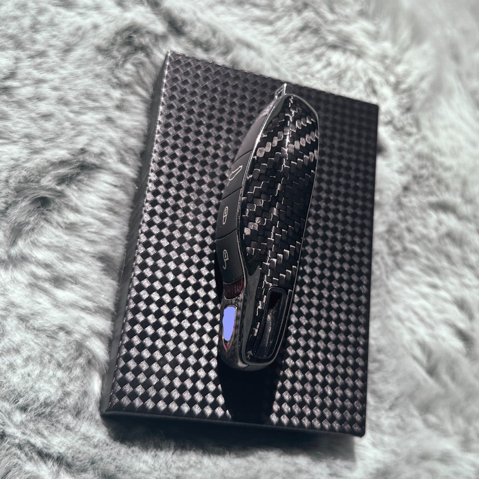 Premium Carbon Schlüssel Cover für Porsche 991 / Cayenne / Macan / 718 Cayman Boxster / Panamera