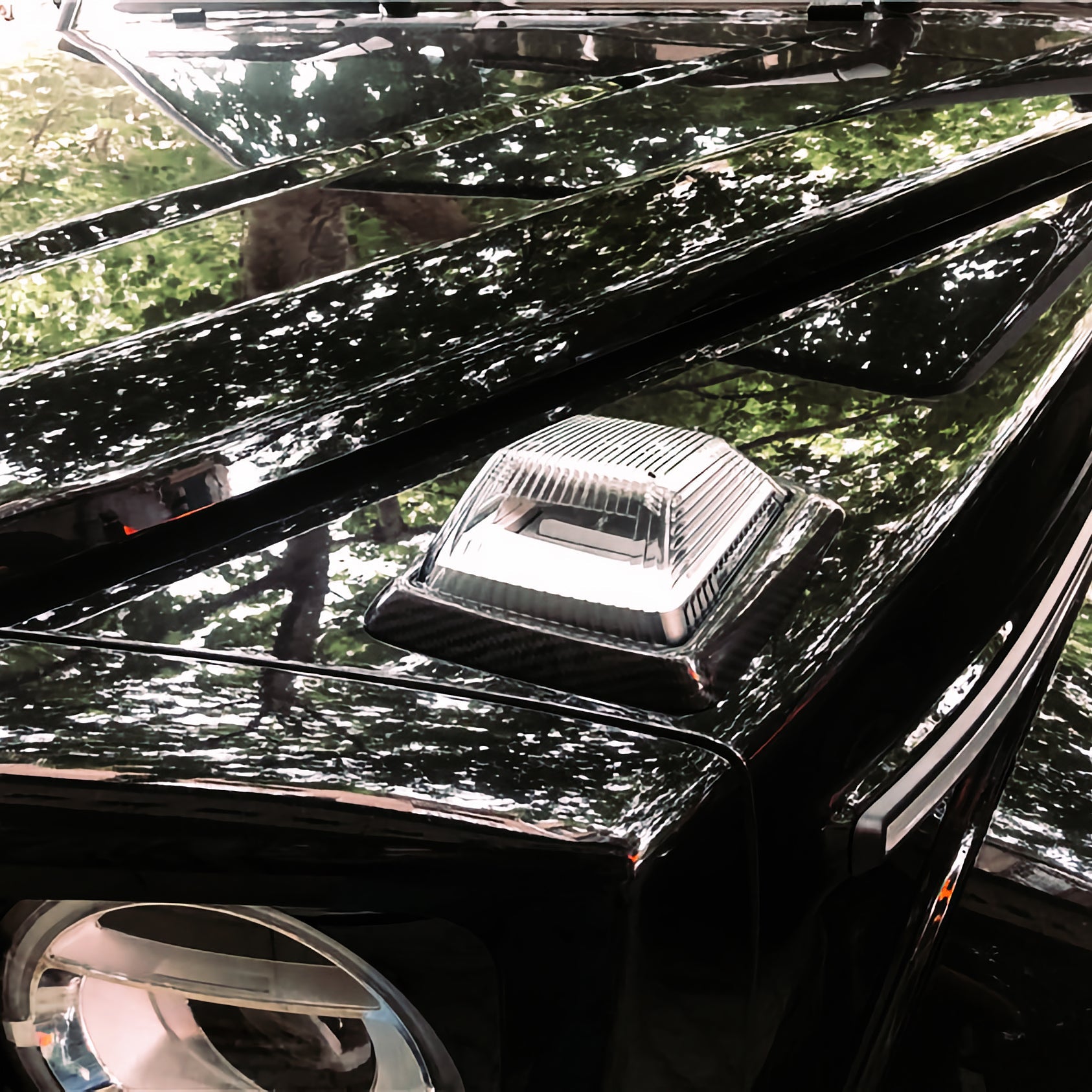 Dry-Carbon Blinker-Cover passend für Mercedes-Benz G-Klasse W465 – Detail an der Front