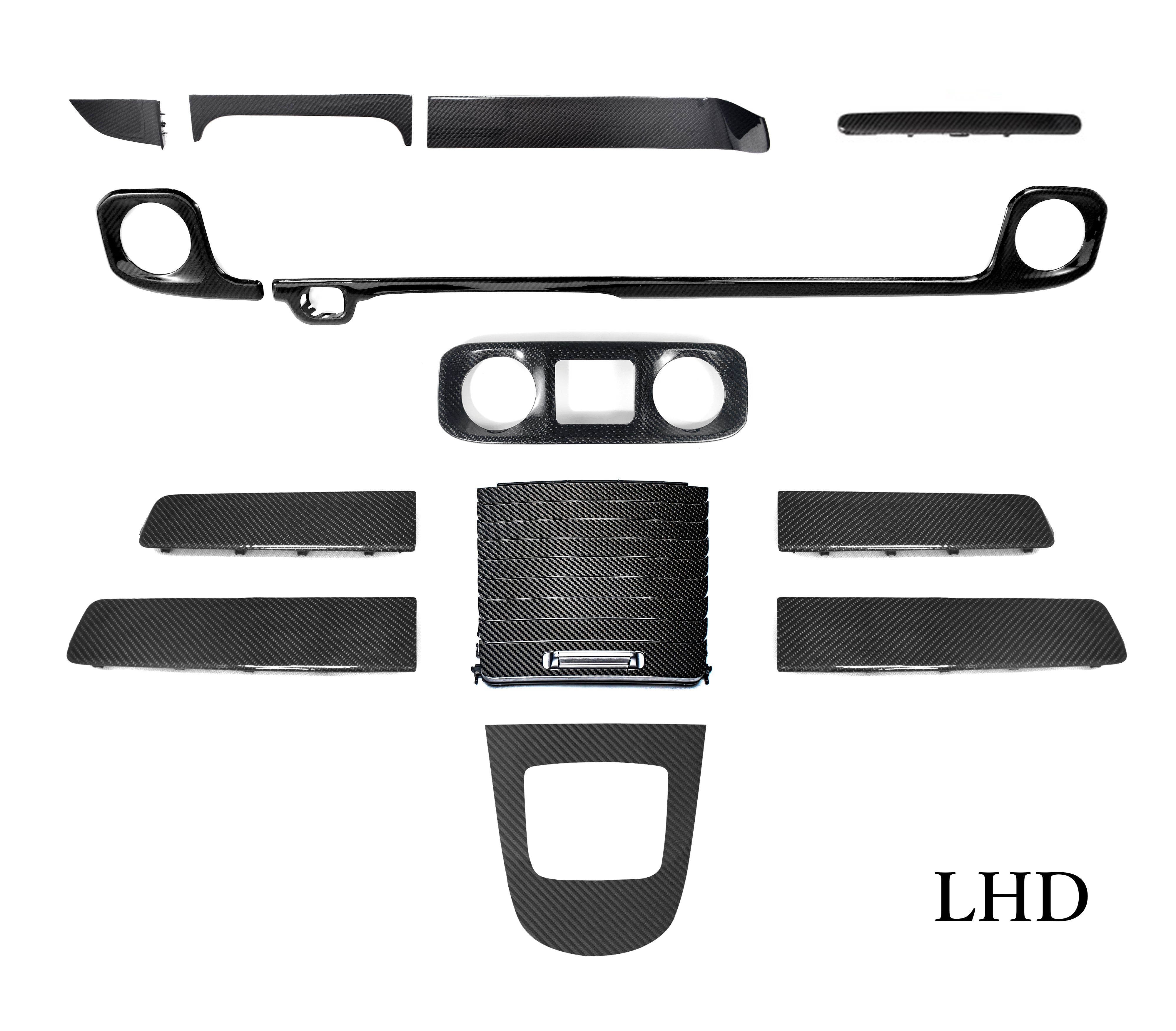 Dry-Carbon Interieur SET passend für Mercedes-Benz G-Klasse W465 – Cockpit in Sichtcarbon