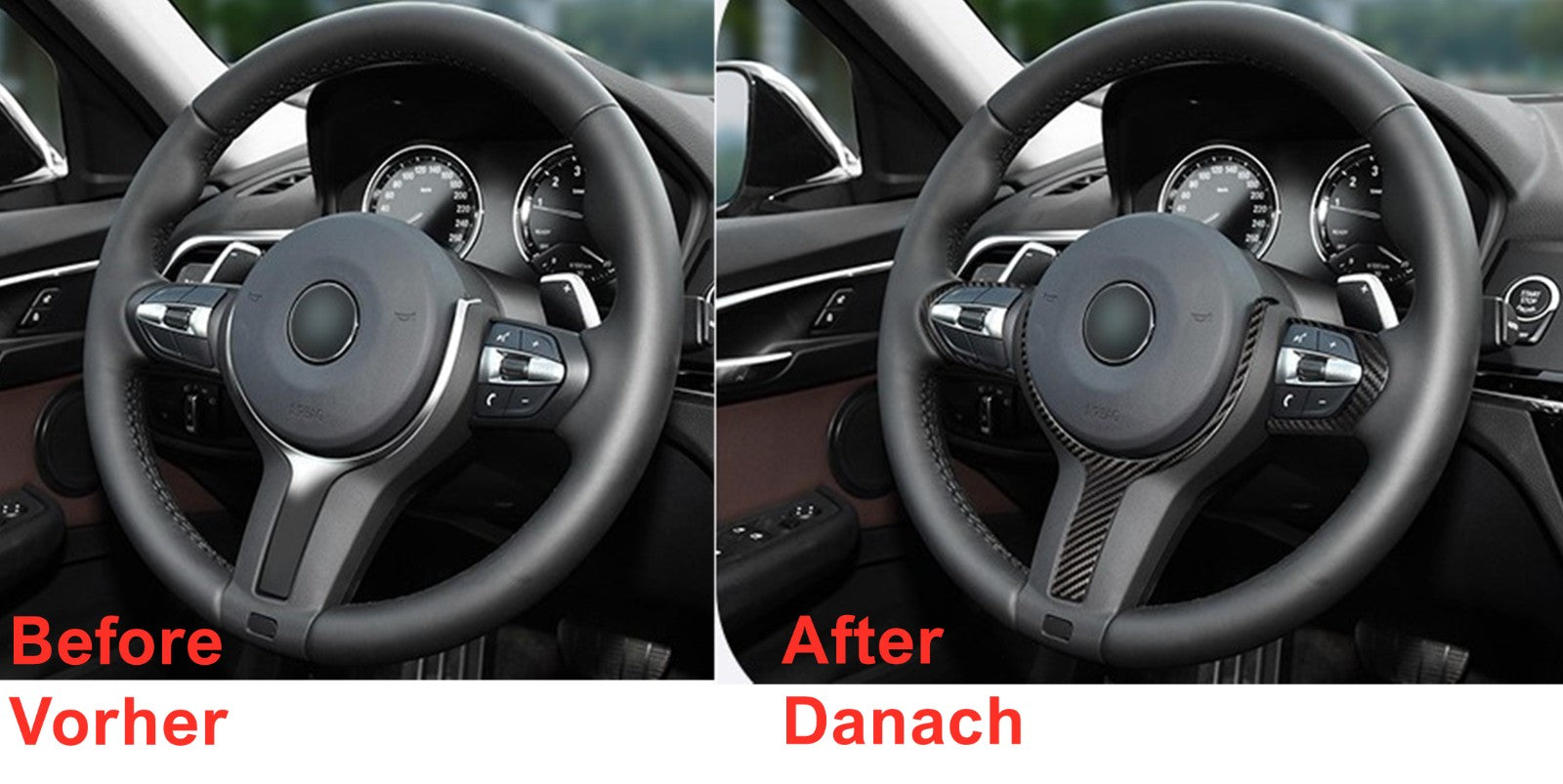 MAX CARBON Performance Sport Blenden Lenkrad für BMW F20 F21 F22 F23 F30 F31 F32 F33 F34 F36 F15 F16 F25 F26 M135i M140i M235i M240i