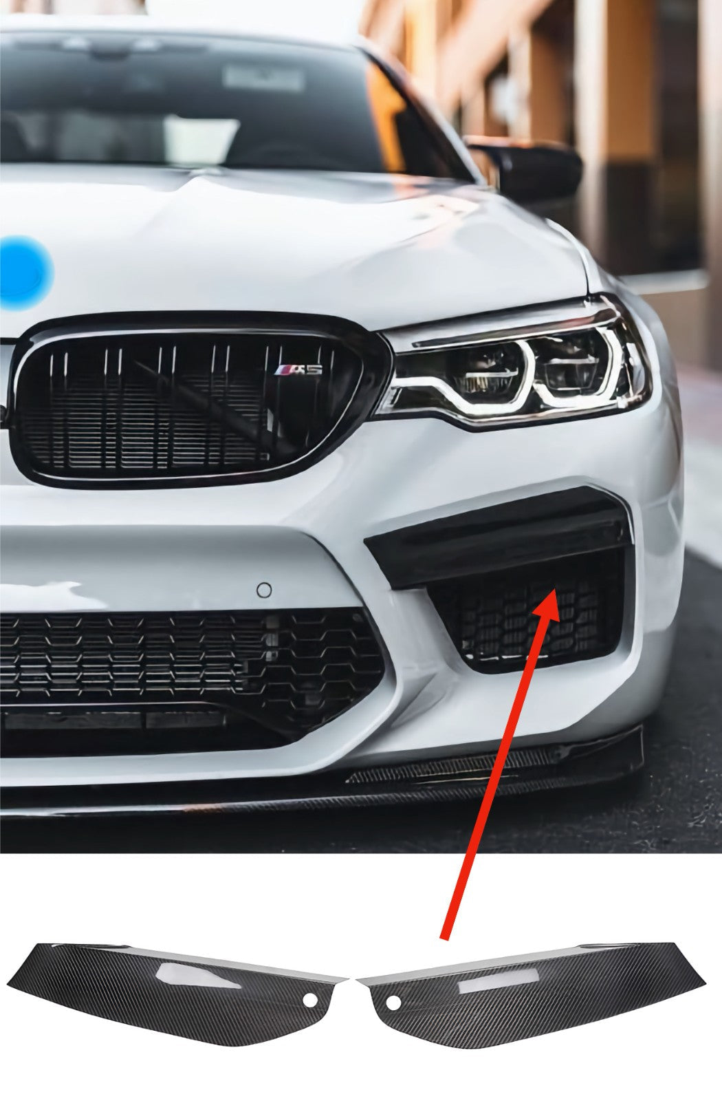 Carbon Kühlereinlass-Blenden passend für BMW M5 F90 Pre-LCI – Carbon Cooling Details