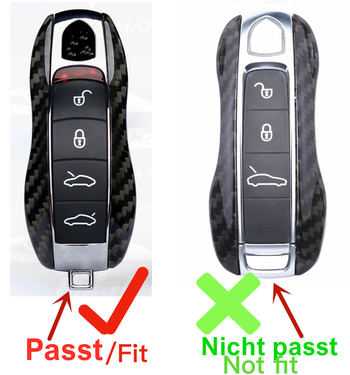 Premium Carbon Schlüssel Cover für Porsche 991 / Cayenne / Macan / 718 Cayman Boxster / Panamera