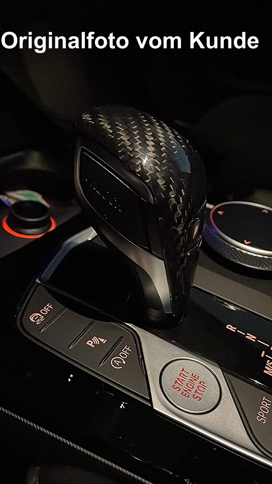 DRY CARBON Schaltknauf Shift Blenden Trim für BMW 1er F40 2er F44 3er G20 G21 4er G22 G23 G26 Z4 G29 X1 F48 X2 F39 X3 G01 X4 G02