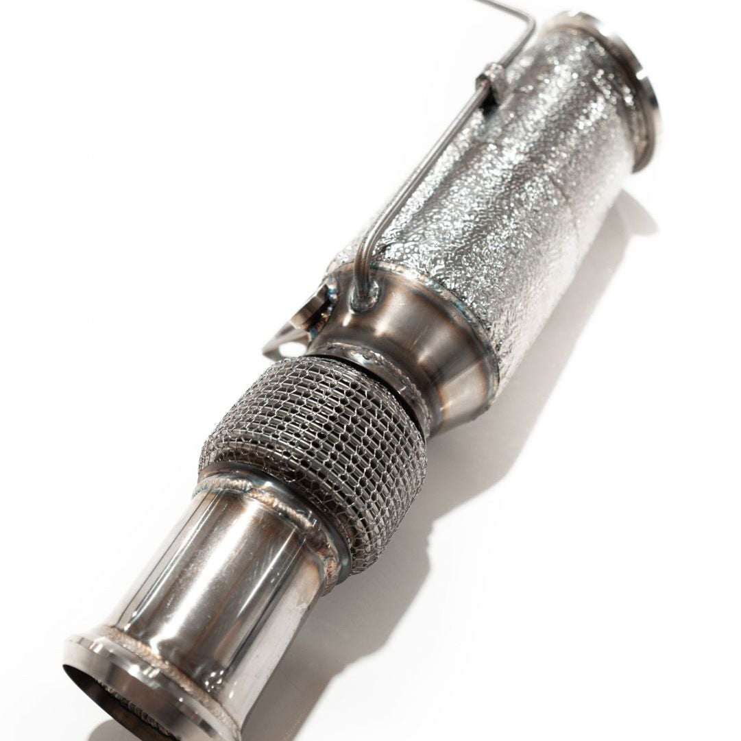 Aulitzky Abgaskrümmer ECE Downpipe für BMW 740i G11 G12 B58 OPF mit Sportkat, Edelstahl, sichtbare Verbindung und Sportkomponenten