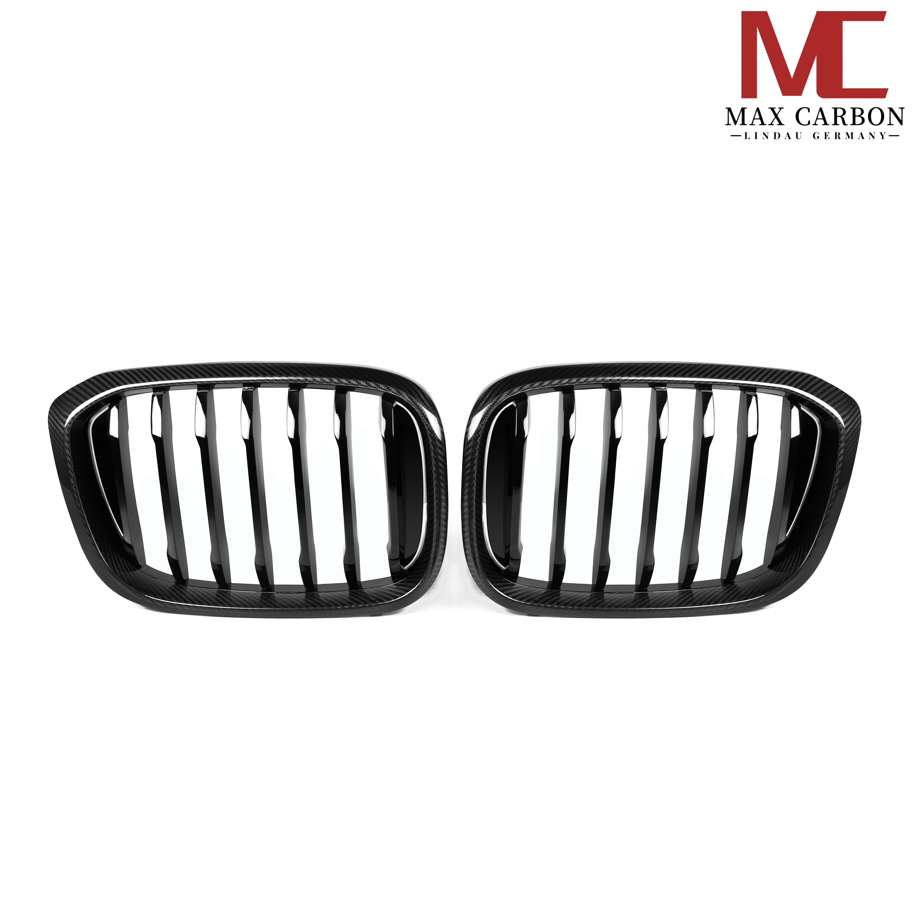 Dry-Carbon Kühlergrill Nieren passend für BMW X3M F97, X4M F98, X3 G01 & X4 G02 Pre-LCI – Carbon-Front statt Chrom