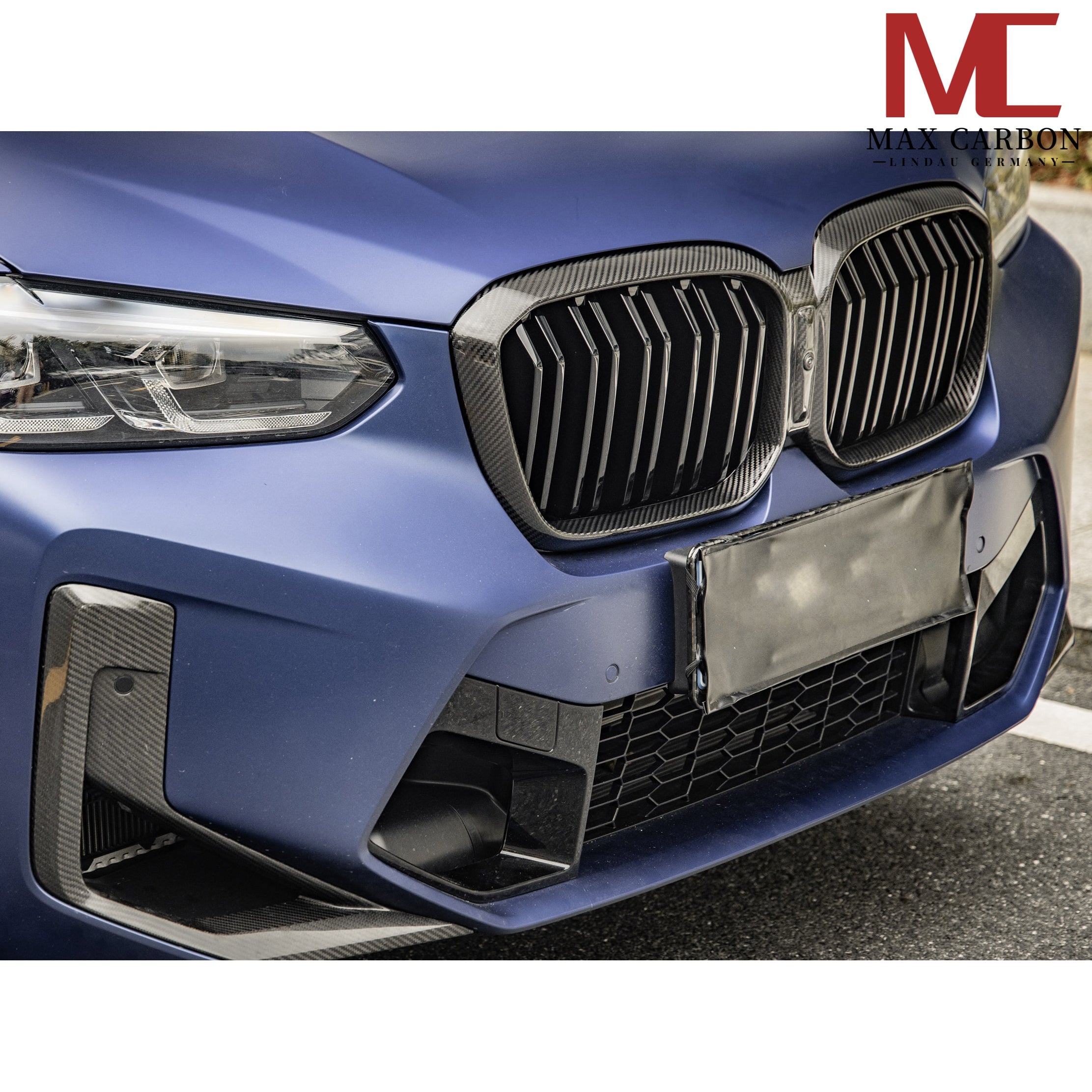 Dry-Carbon Kühlergrill Nieren passend für BMW X3M F97, X4M F98, X3 G01 & X4 G02 LCI – Carbon-Front statt Chrom