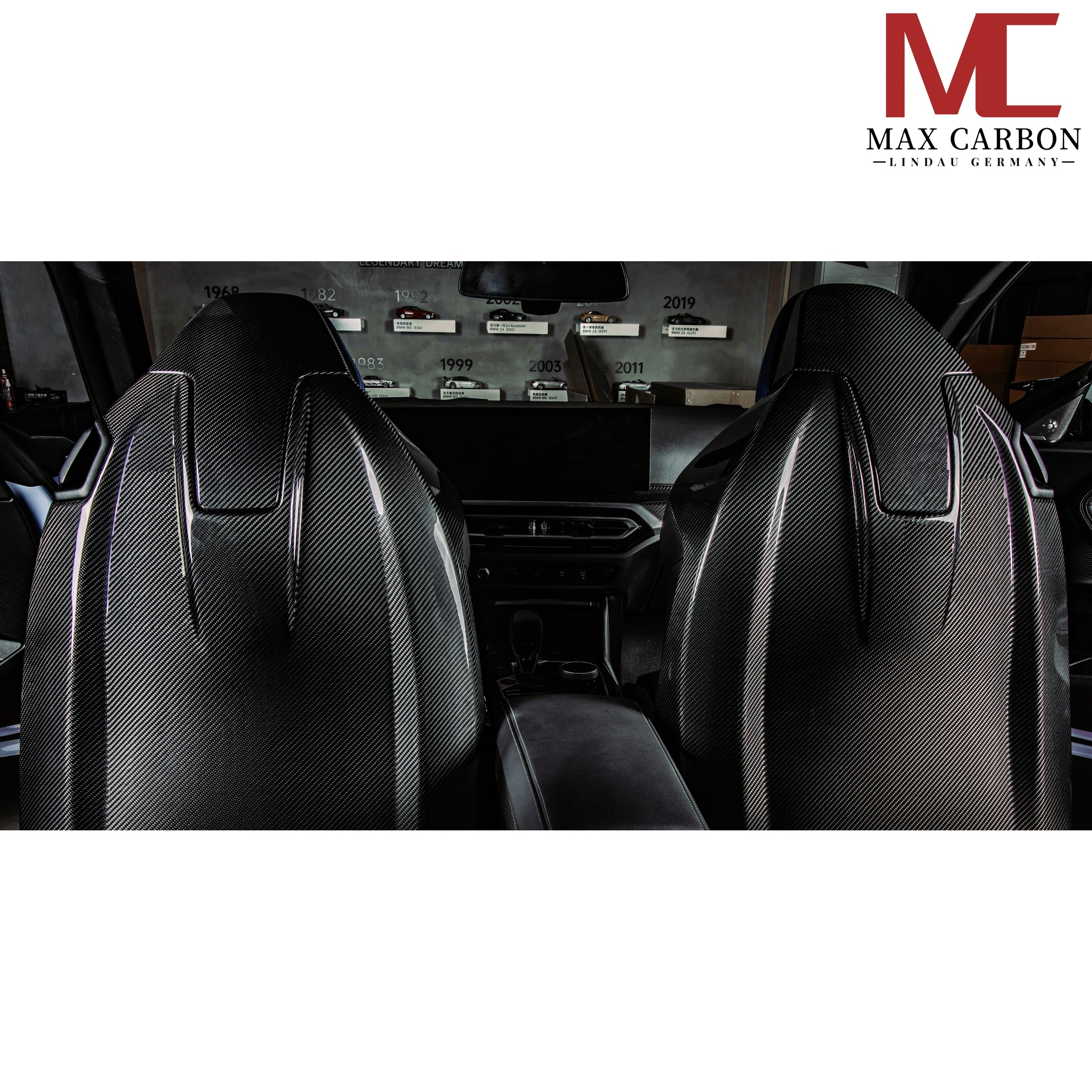 Dry Carbon Kopfstützen Cover für BMW M2 G87 / M3 G80 G81 / M4 G82 G83 / X3M F97 / X4M F98 / M8 F91 F92 F93