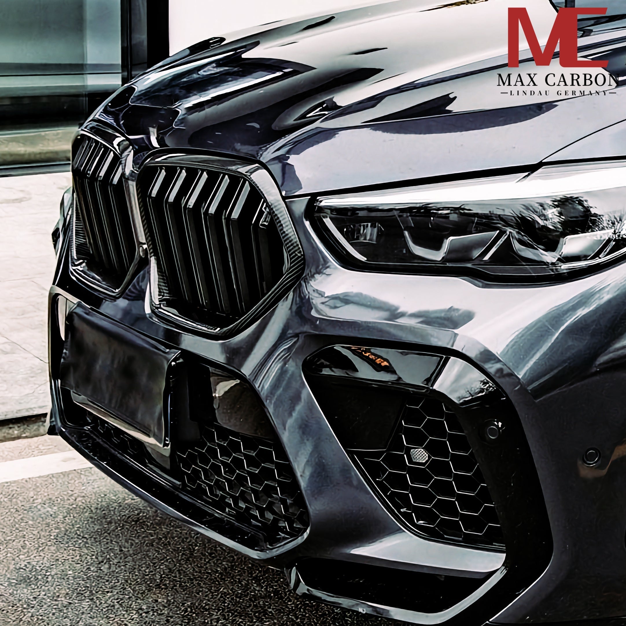 Dry Carbon Kühlergrill Nieren für BMW X6M F96 X6 G06 Pre-LCI