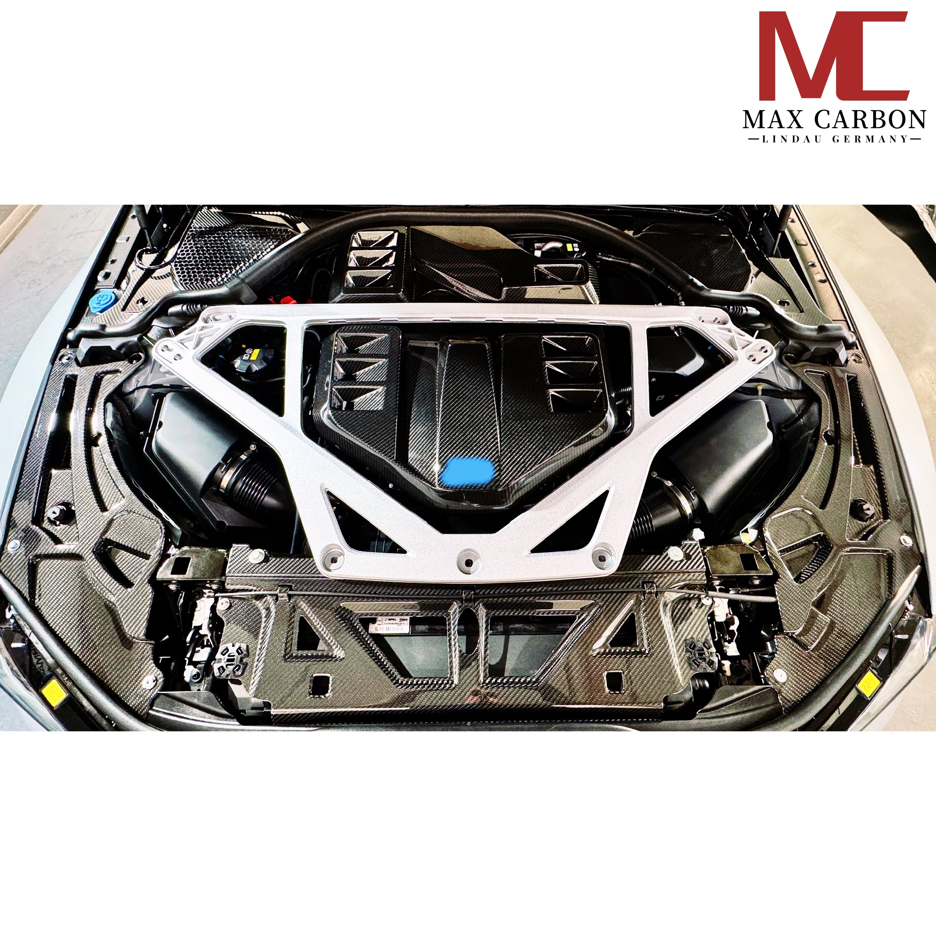 Dry-Carbon Motorabdeckung (Groß) passend für BMW M2 G87 / M3 G80 / G81 / M4 G82 / G83 – Engine Bay Upgrade