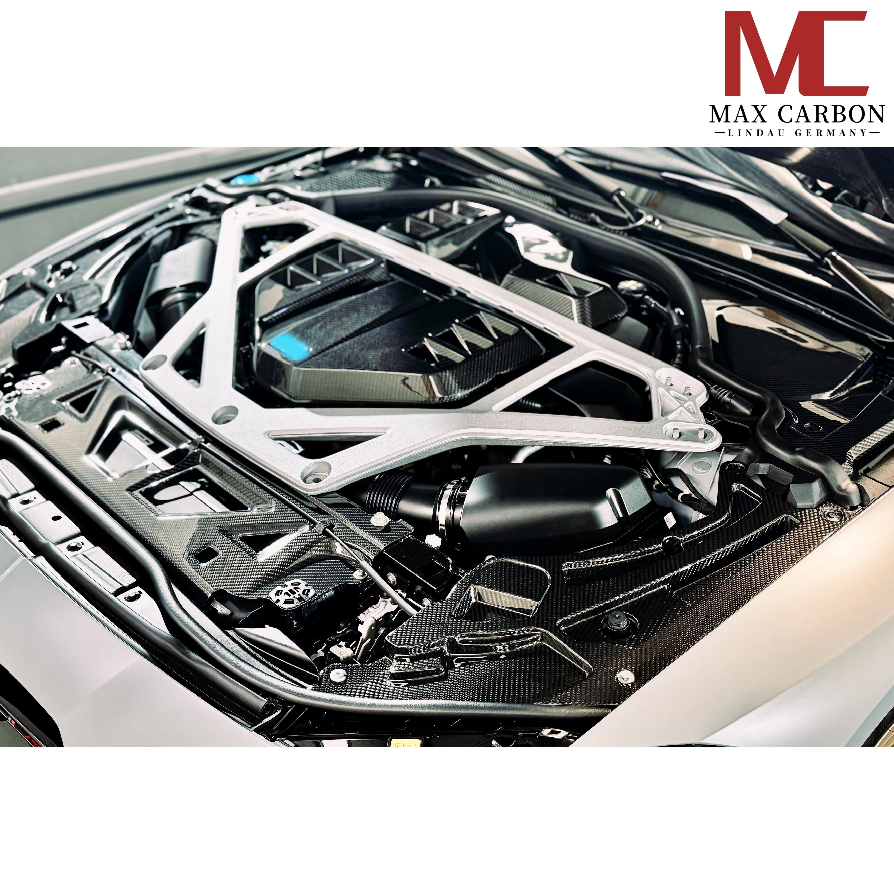 Dry-Carbon Motorabdeckung (Groß) passend für BMW M2 G87 / M3 G80 / G81 / M4 G82 / G83 – Engine Bay Upgrade