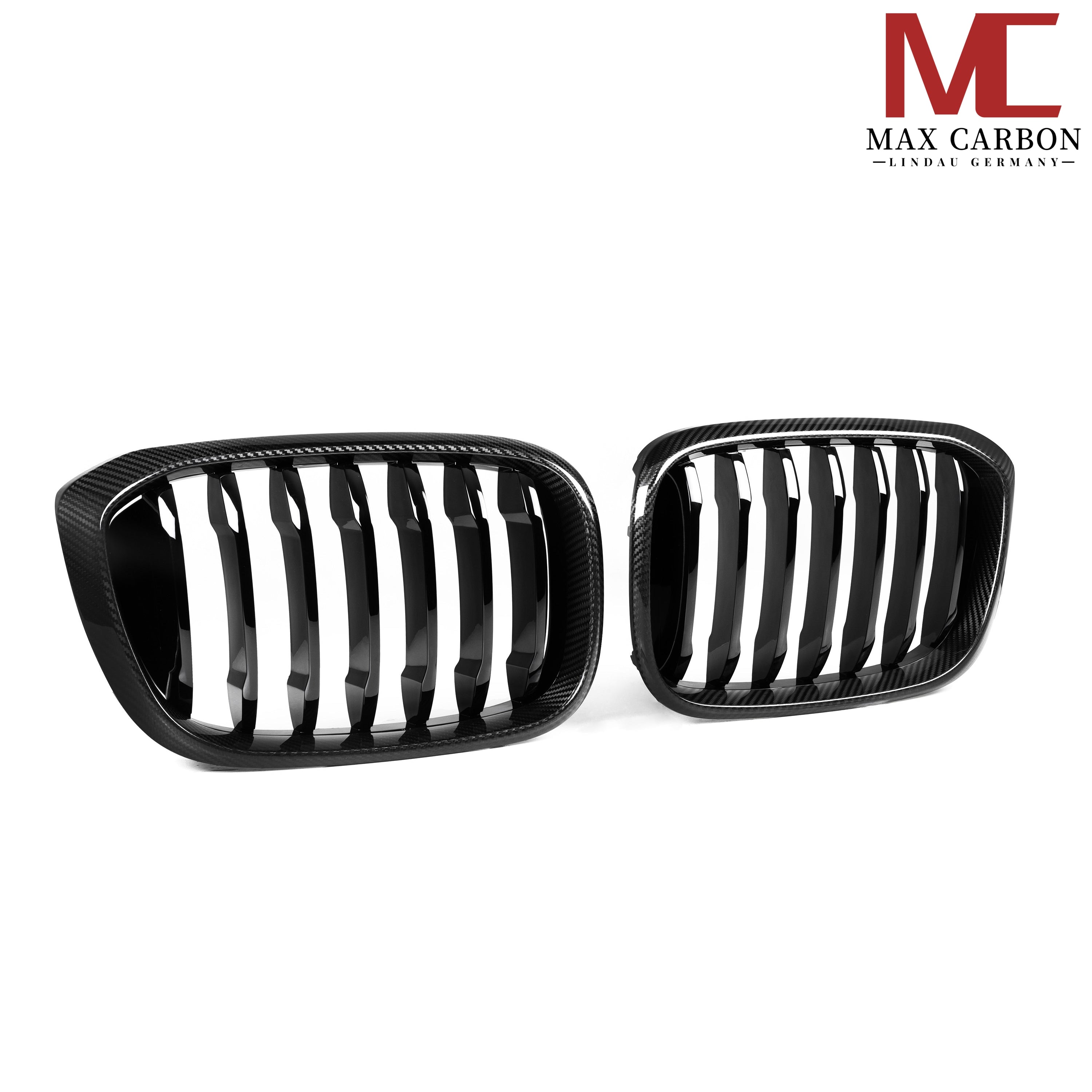 Dry-Carbon Kühlergrill Nieren passend für BMW X3M F97, X4M F98, X3 G01 & X4 G02 Pre-LCI – Carbon-Front statt Chrom