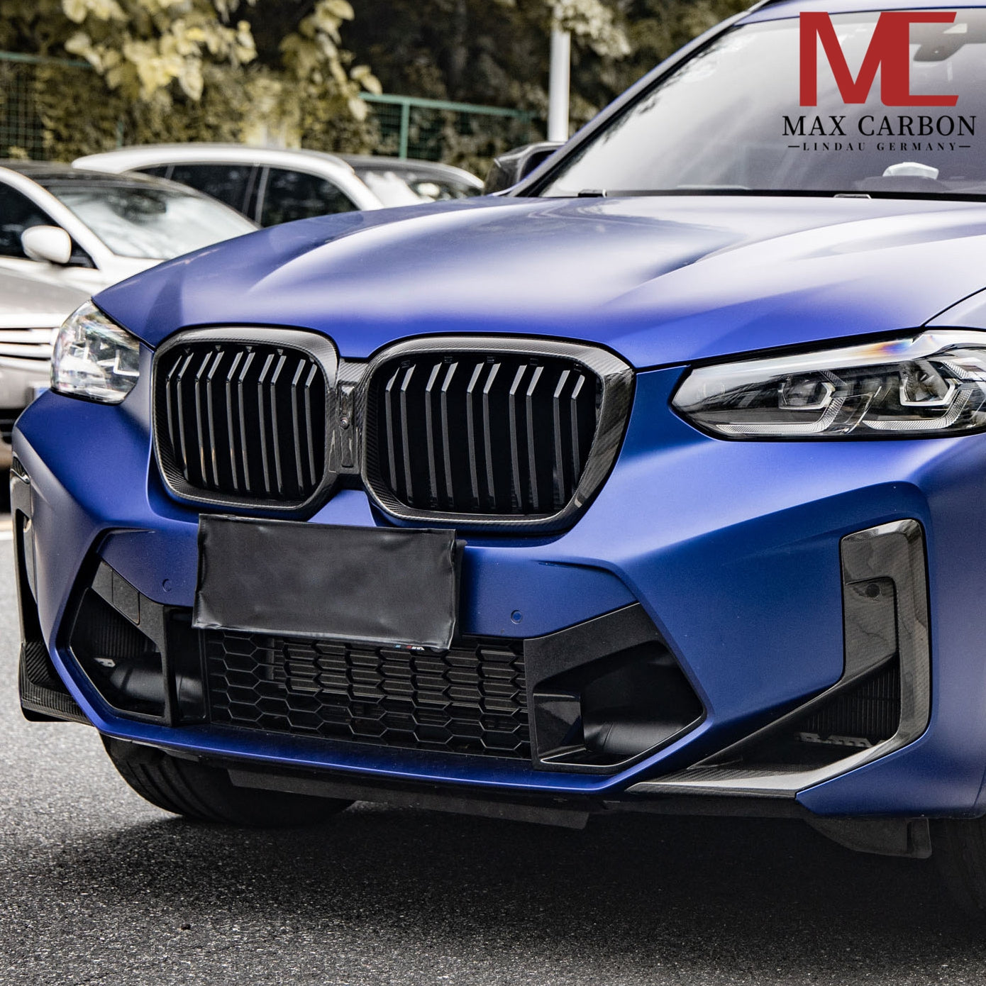 Dry-Carbon Kühlergrill Nieren passend für BMW X3M F97, X4M F98, X3 G01 & X4 G02 LCI – Carbon-Front statt Chrom