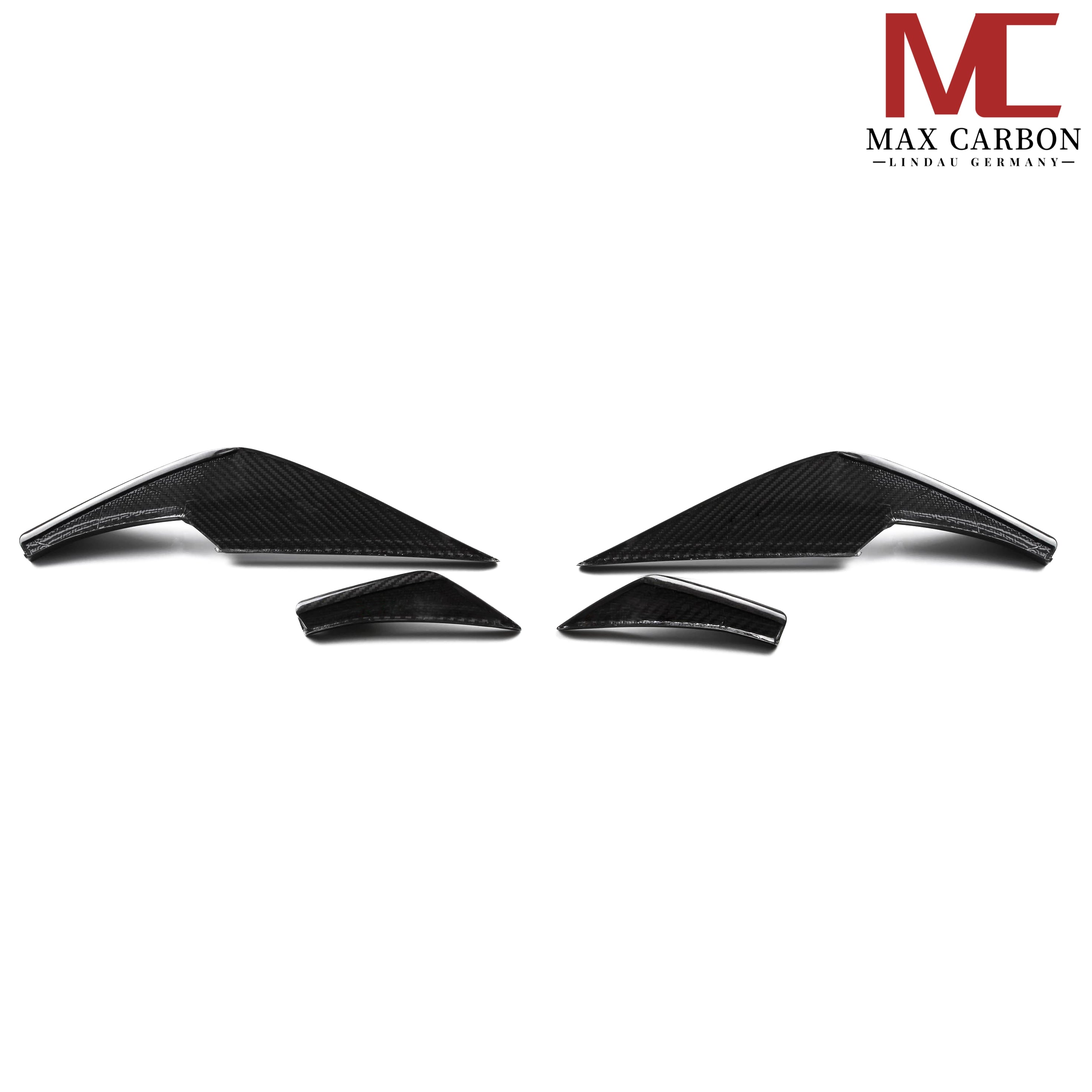 Dry-Carbon groß Front Canards Frontflaps VS passend für BMW M3 G80 / G81 / M4 G82 / G83 – Aggressive Aero-Flügel