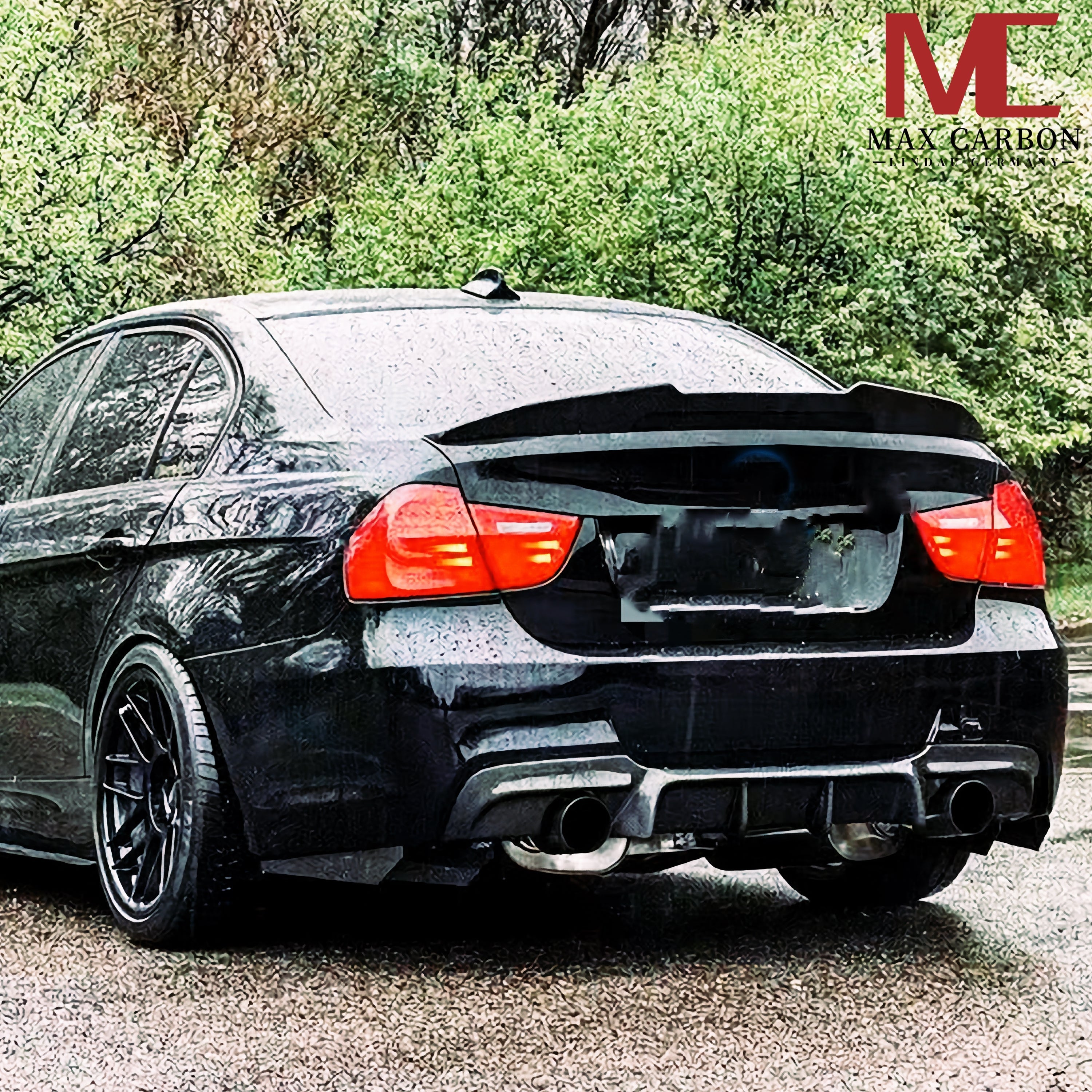 Dry-Carbon Heckspoiler Ducktail (PS Style) passend für BMW 3er/M3 E90 – Abrisskante in echtem Carbon