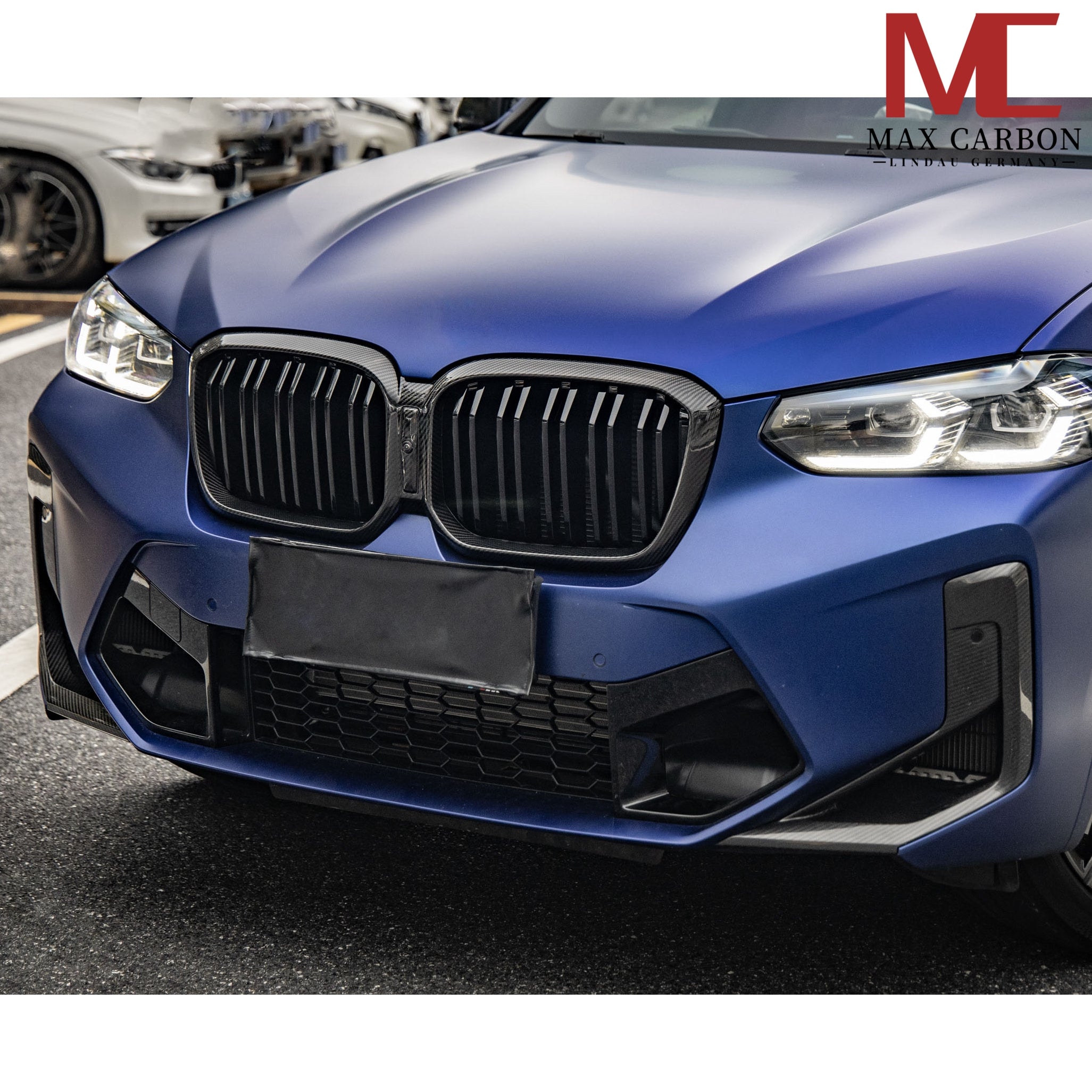 Dry-Carbon Kühlergrill Nieren passend für BMW X3M F97, X4M F98, X3 G01 & X4 G02 LCI – Carbon-Front statt Chrom