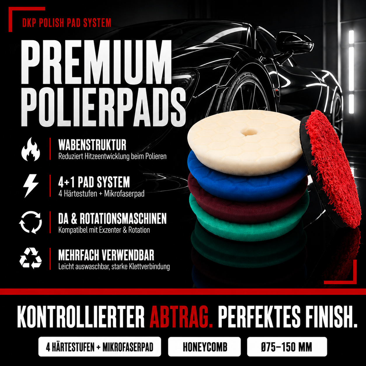 Drip King Polierpad Set – 5-teilig für Politur & Versiegelung