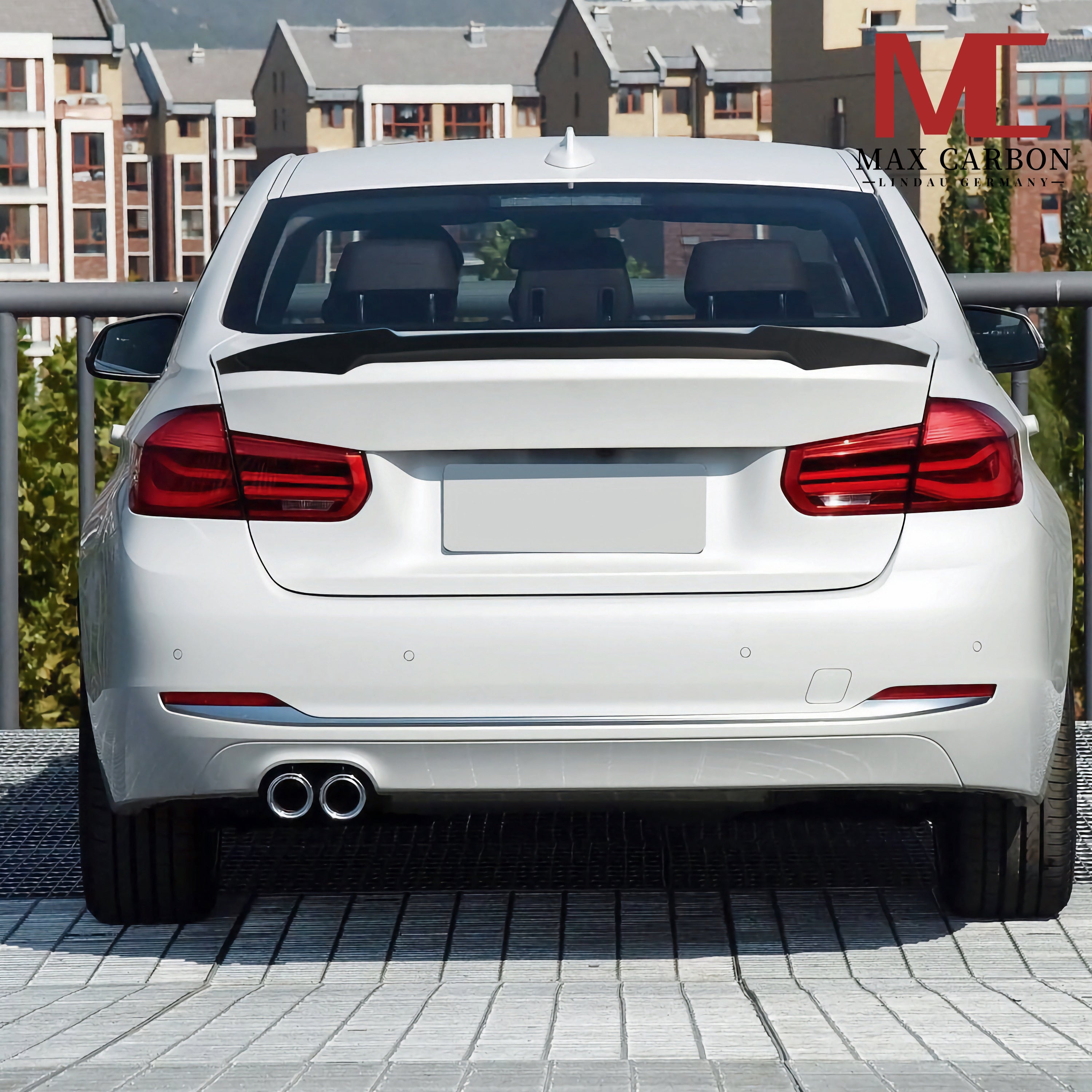 Dry-Carbon Ducktail-Heckspoiler passend für BMW M3 F80 und 3er F30 – Abrisskante in Sichtcarbon