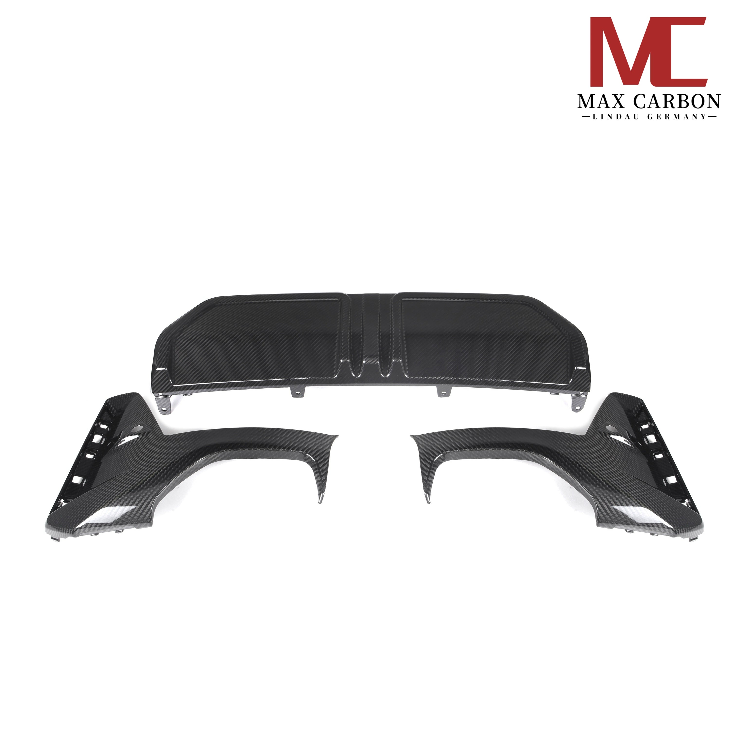 Dry-Carbon Heckdiffusor passend für BMW 3er G20 G21 LCI 330i EU-Version – Heckabschluss in Sichtcarbon