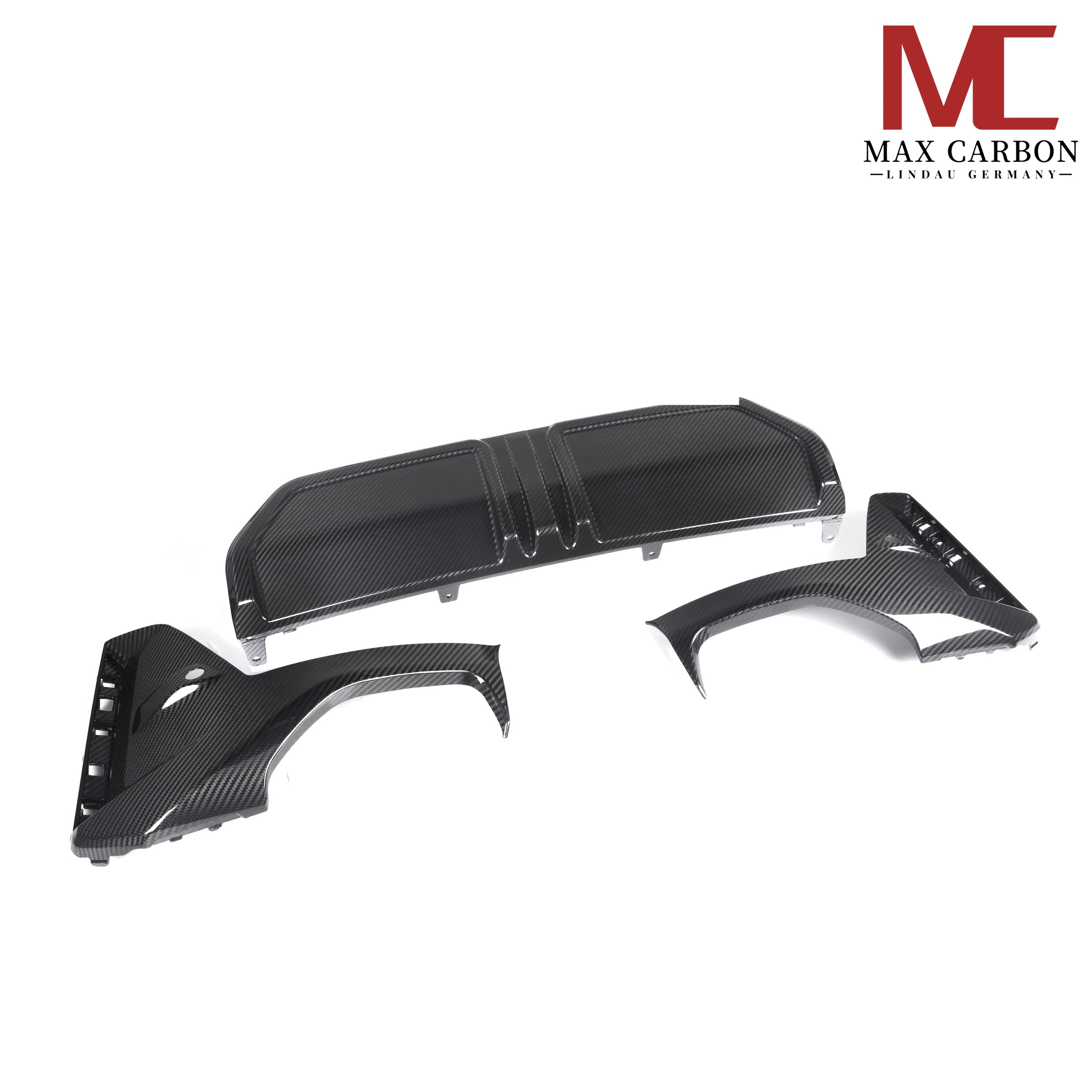 Dry-Carbon Heckdiffusor passend für BMW 3er G20 G21 LCI 330i EU-Version – Heckabschluss in Sichtcarbon