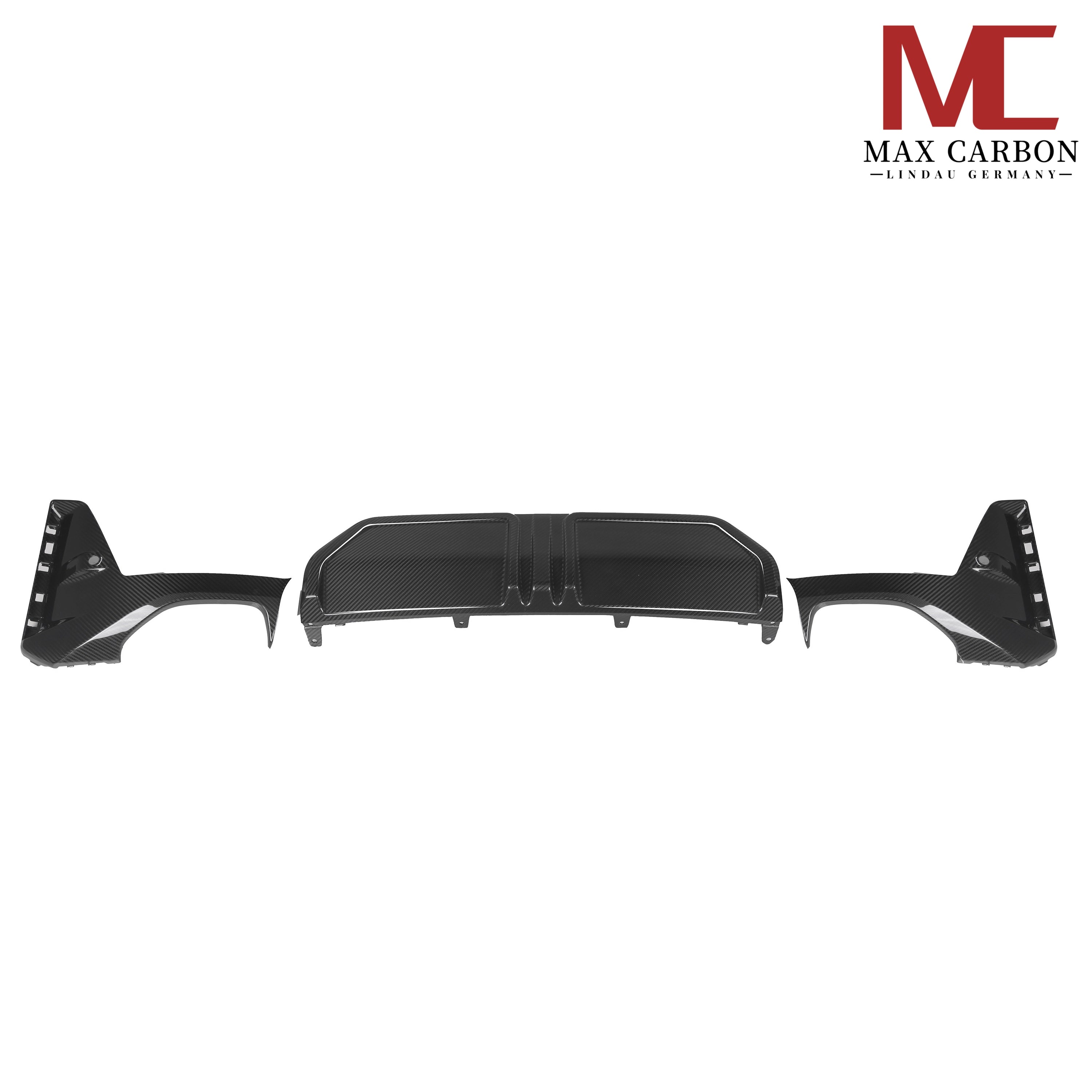 Dry-Carbon Heckdiffusor passend für BMW 3er G20 G21 LCI 330i EU-Version – Heckabschluss in Sichtcarbon