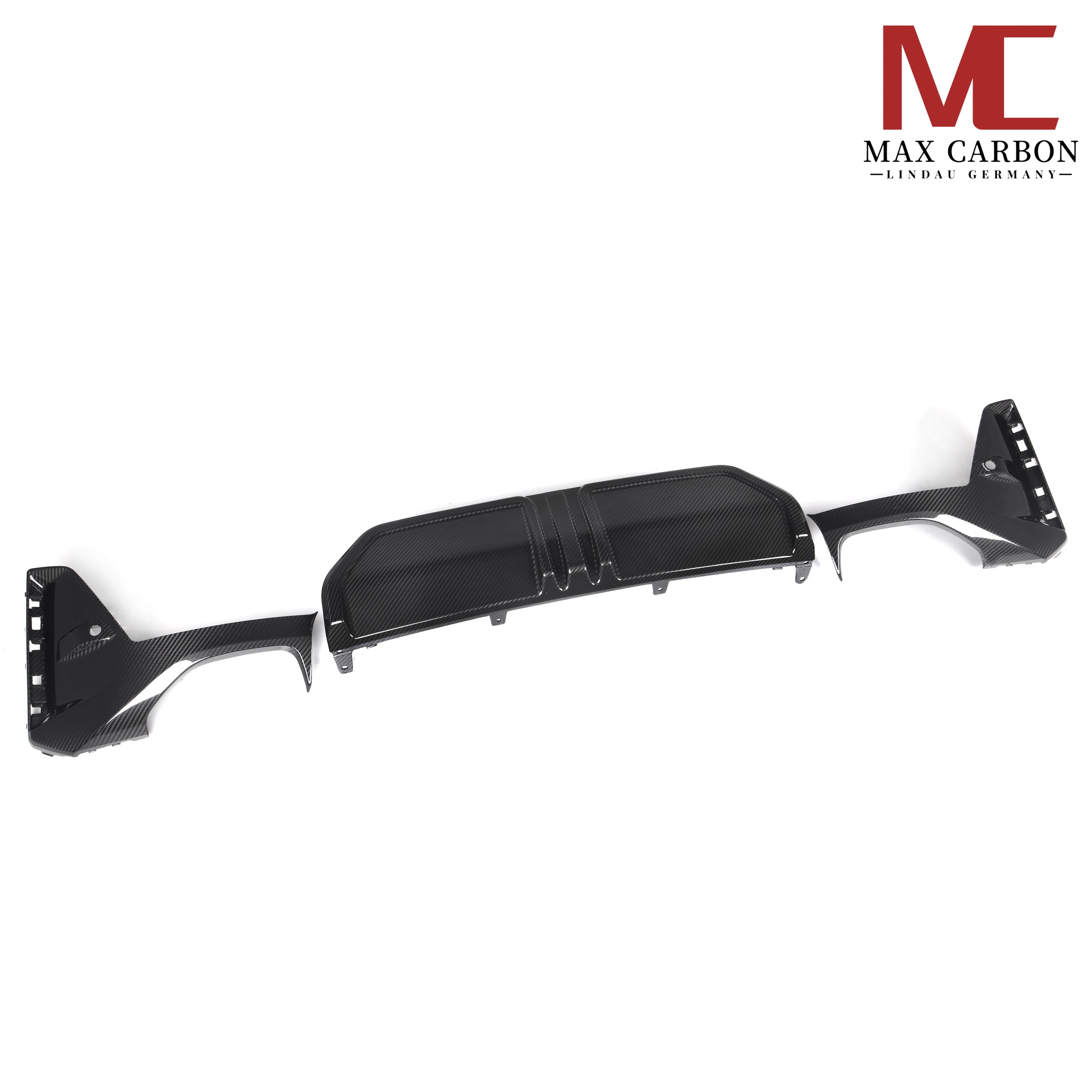 Dry-Carbon Heckdiffusor passend für BMW 3er G20 G21 LCI 330i EU-Version – Heckabschluss in Sichtcarbon