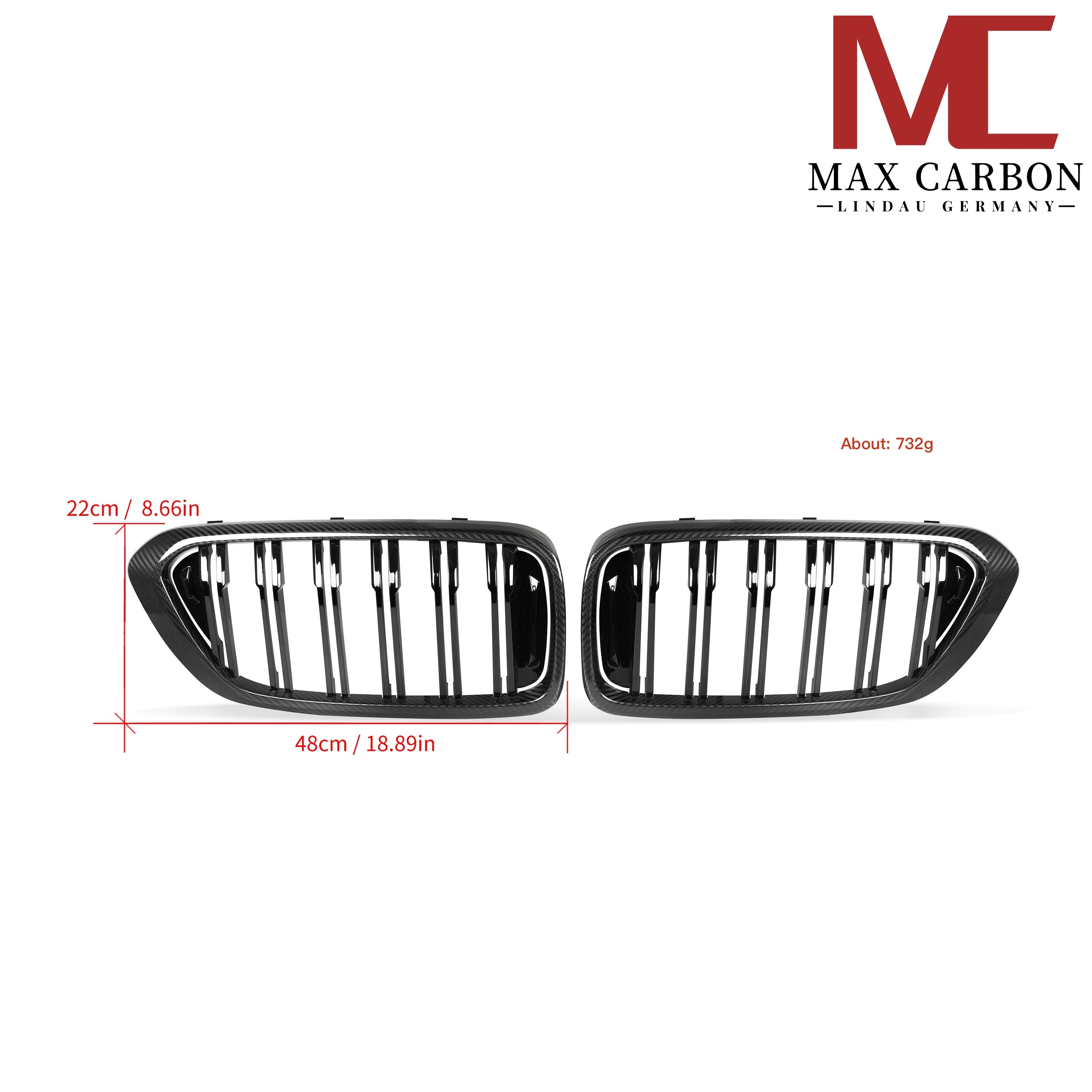 Dry Carbon Kühlergrill Nieren für BMW 6er G32 Pre-LCI