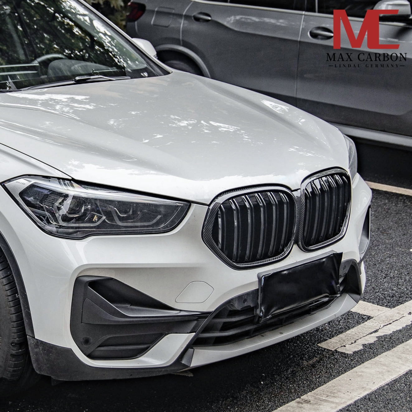 Dry Carbon Kühlergrill Nieren Gitter für BMW X1 F48