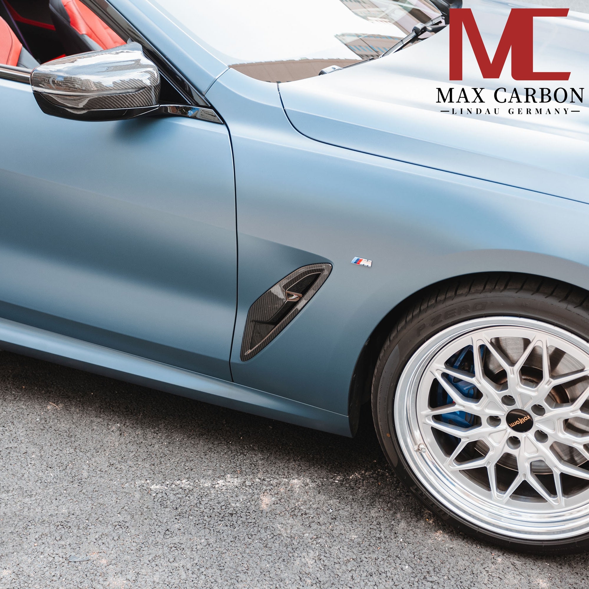 Dry Carbon Kotflügelaufsatz Lufteinlass für BMW 8er G14 G15 G16