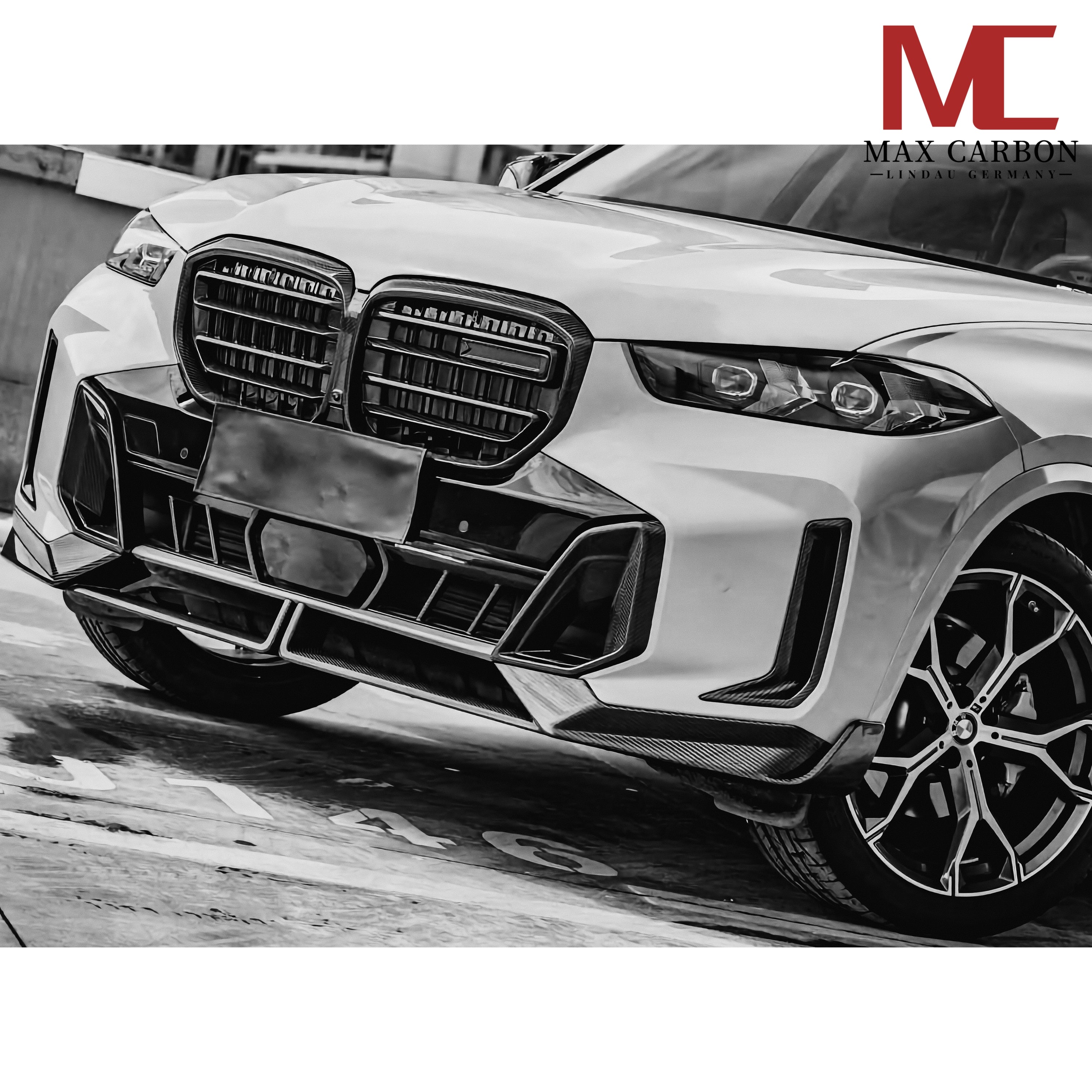 Dry-Carbon Frontlippe passend für BMW X5 G05 LCI – schärfere Front in echtem Carbon