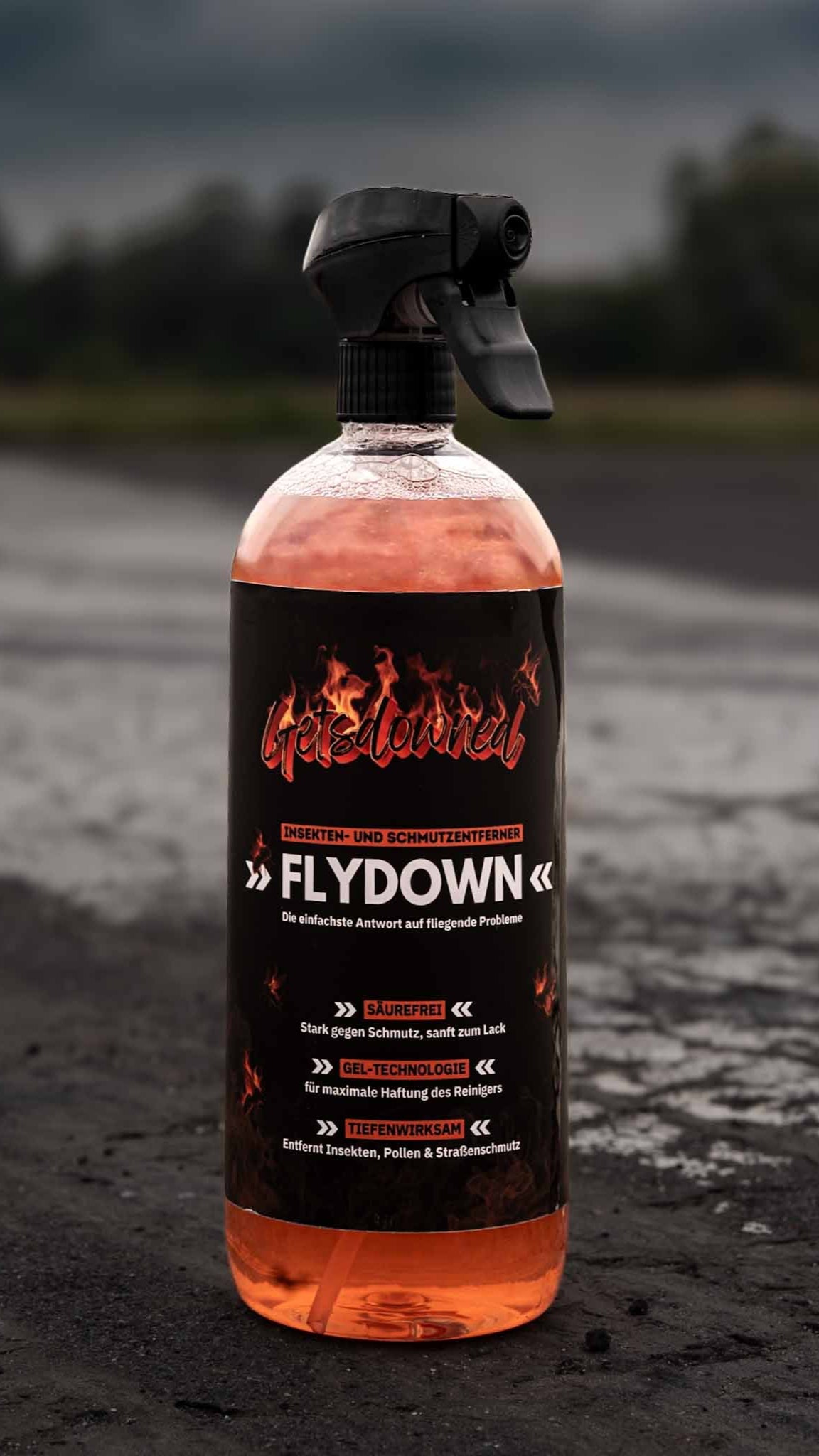 Getsdowned® FLYDOWN – Insekten- und Schmutzentferner mit Gelformel