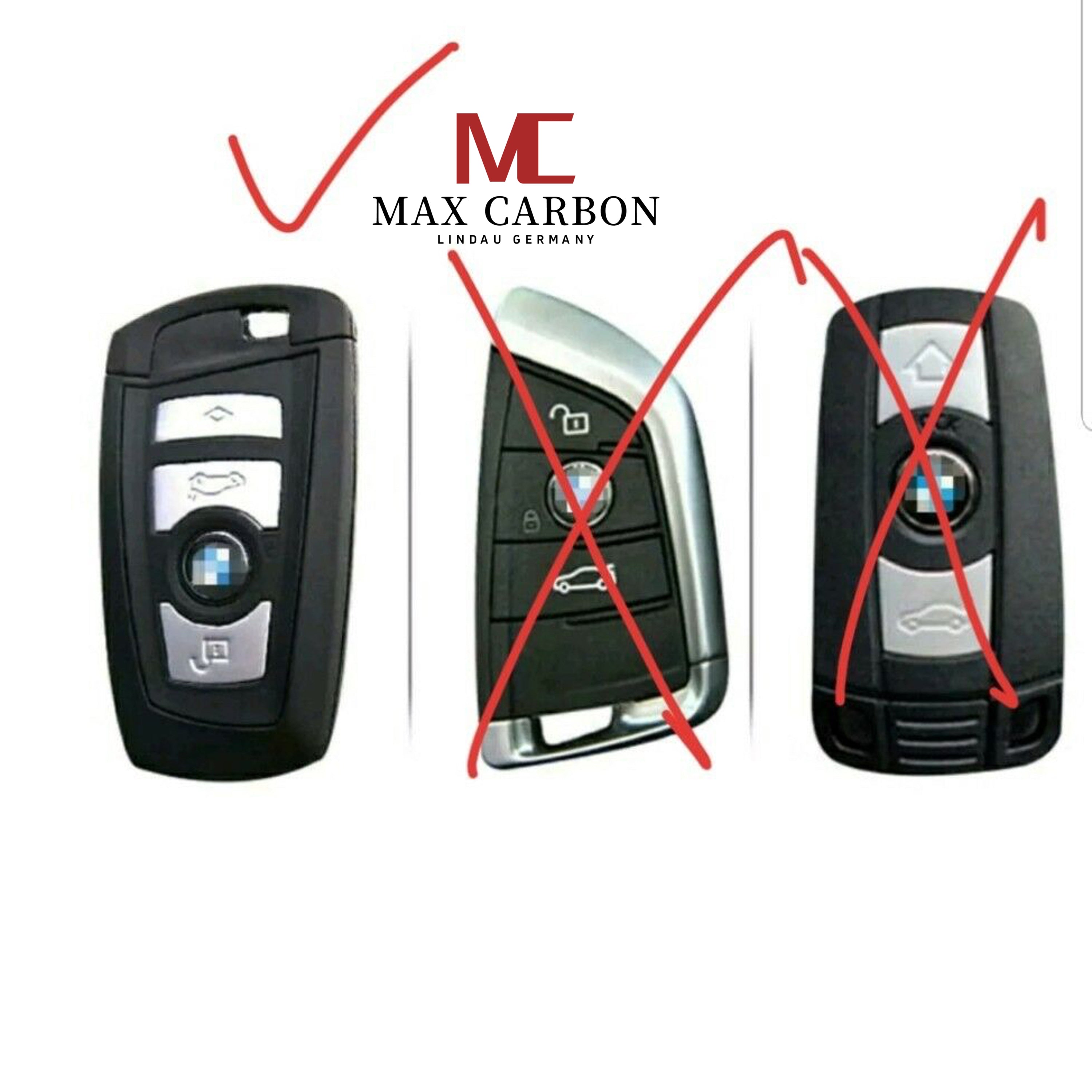 MAX CARBON Premium Schlüssel Cover Hülle Etui Abdeckung für BMW 1er 2er 3er 4er 5er 6er 7er M2 M3 M4 M135i M140i M235i M240i X1 X3 X4 X5 X6