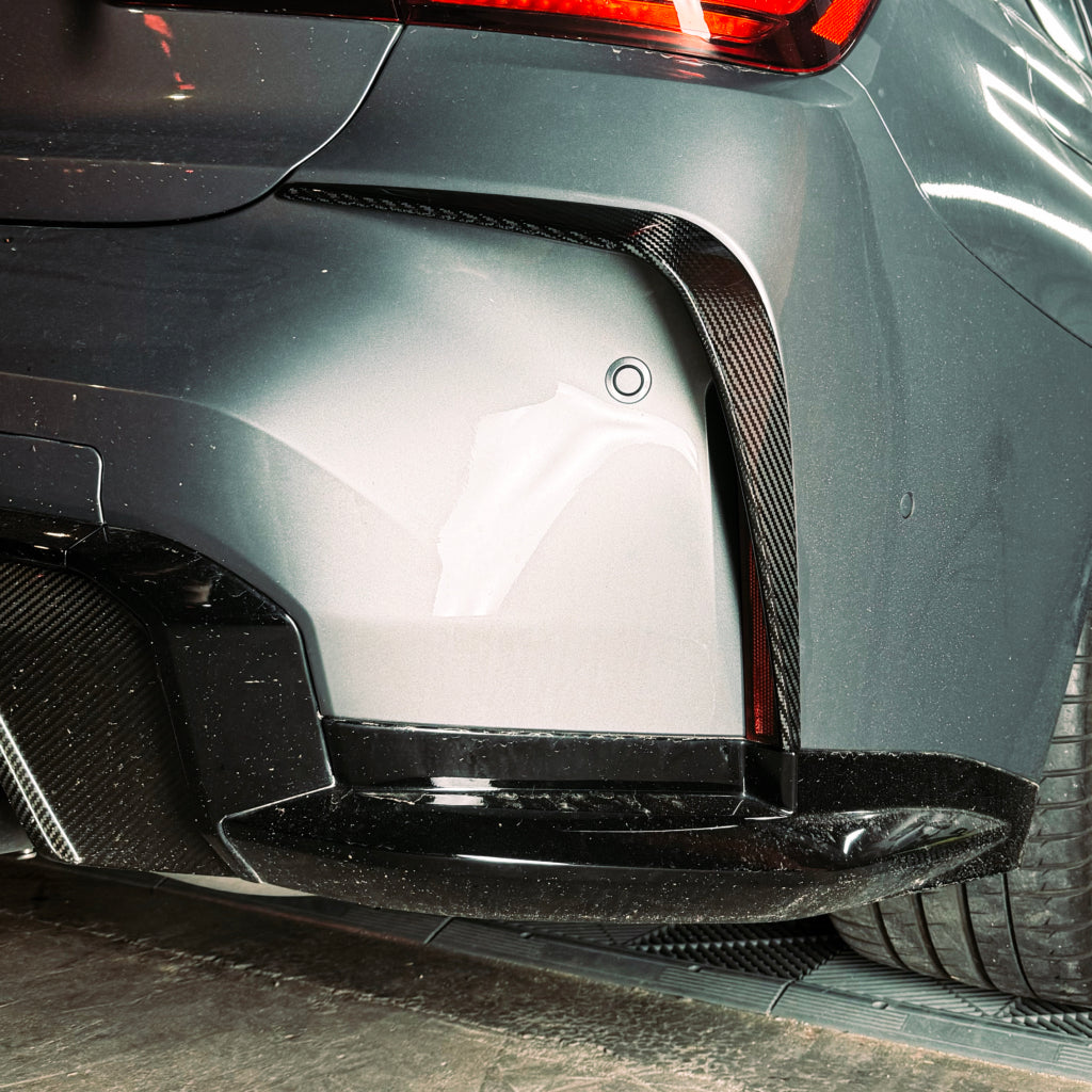 Dry Carbon Heckansatz Front AERO FLICK L Form für BMW M3 G80 G81 M4 G82 G83