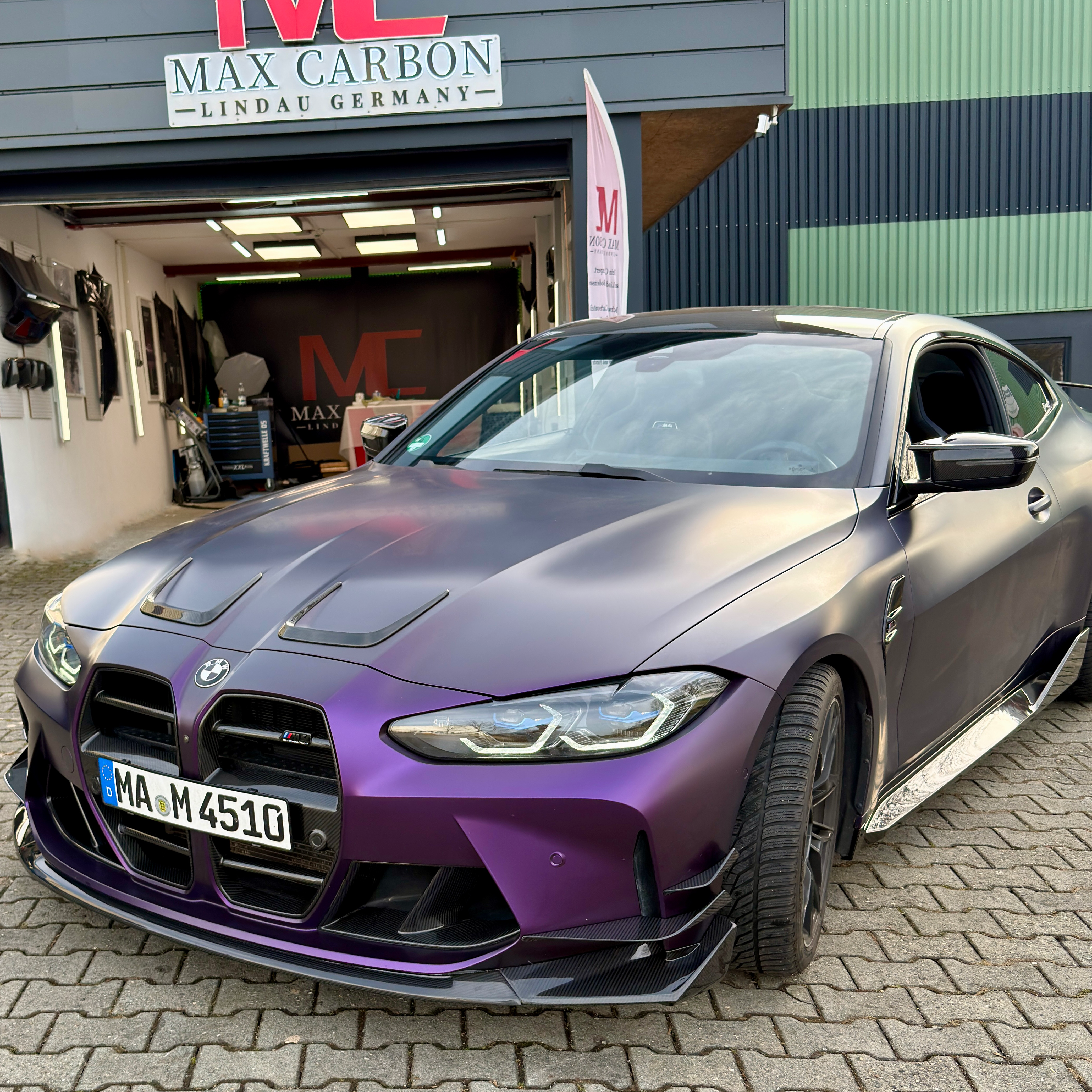 Dry-Carbon groß Front Canards Frontflaps VS passend für BMW M3 G80 / G81 / M4 G82 / G83 – Aggressive Aero-Flügel