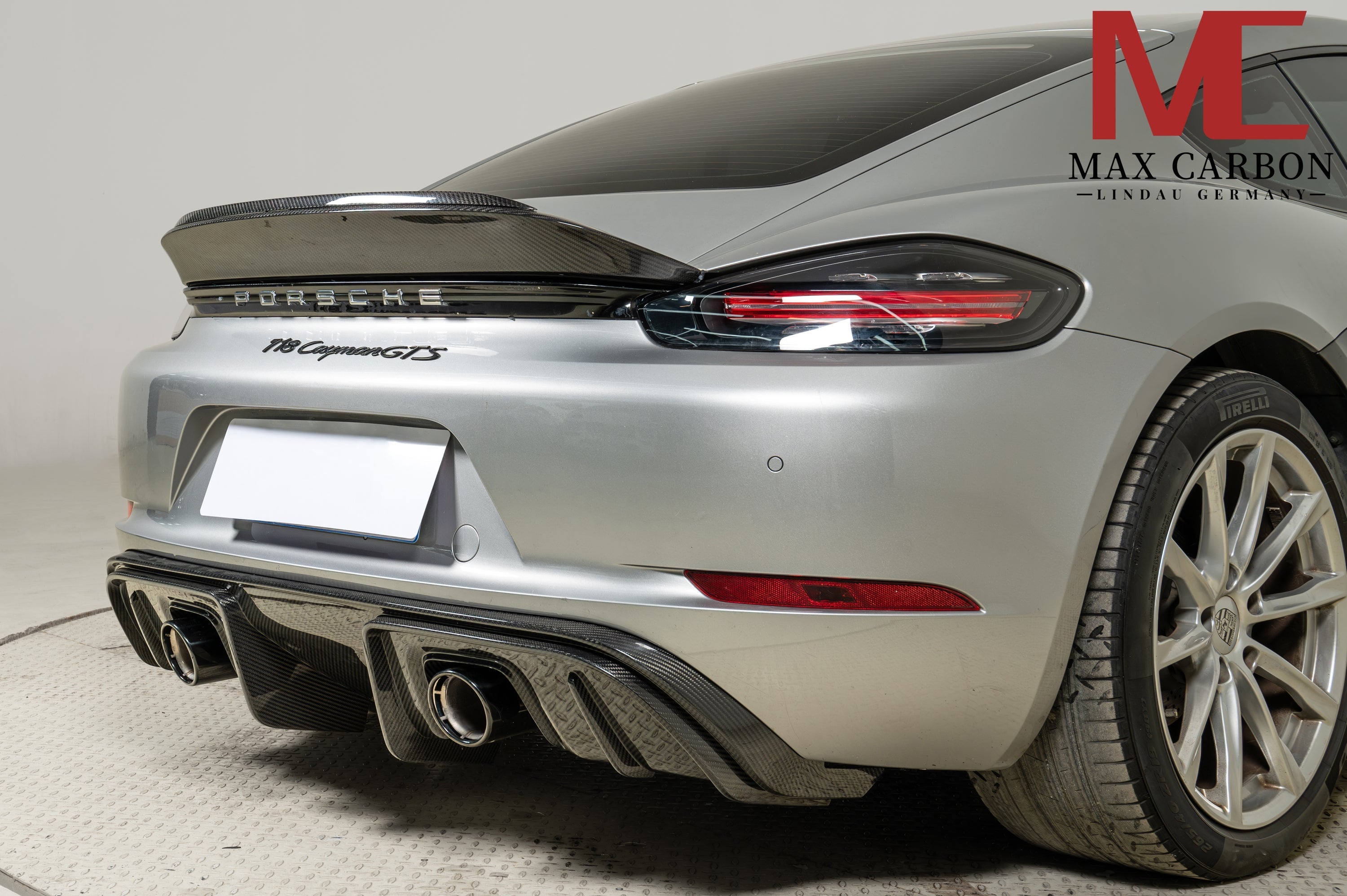 Dry-Carbon Heckspoiler „Ducktail“ passend für Porsche 718 Cayman & Boxster 982 – markanter Heckabriss