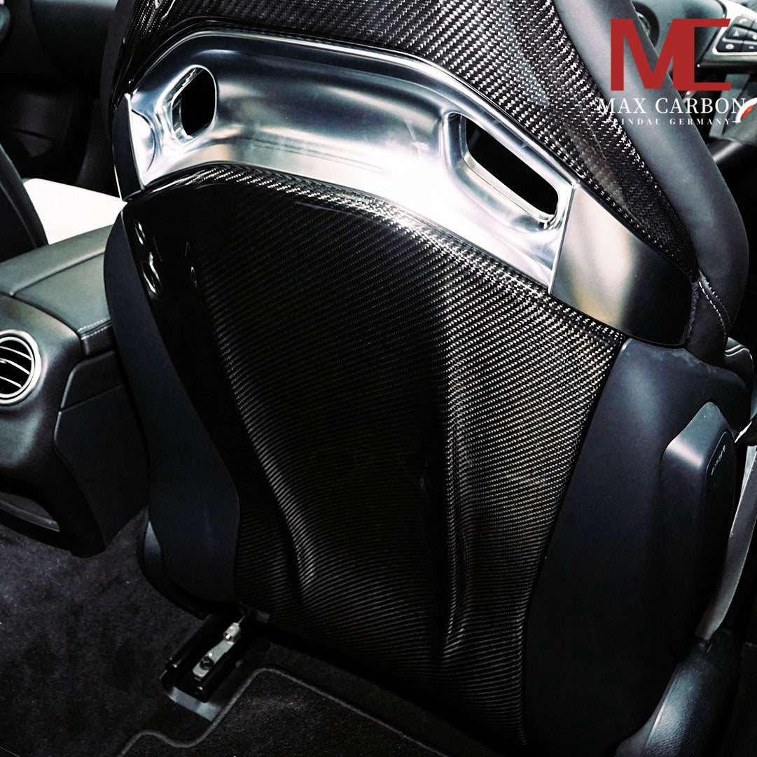 Dry Carbon Sitzcover Sportsitz für Mercedes Benz AMG A45 W117 CLA45 W118 C63 C63s W205 E63 E63s W213 W238 GLA45 GLC63 mit AMG Performance Sitz