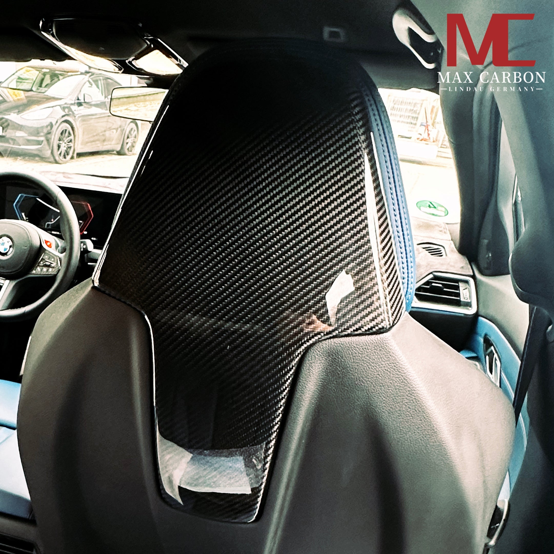 Dry Carbon Kopfstützen Cover für BMW M2 G87 / M3 G80 G81 / M4 G82 G83 / X3M F97 / X4M F98 / M8 F91 F92 F93