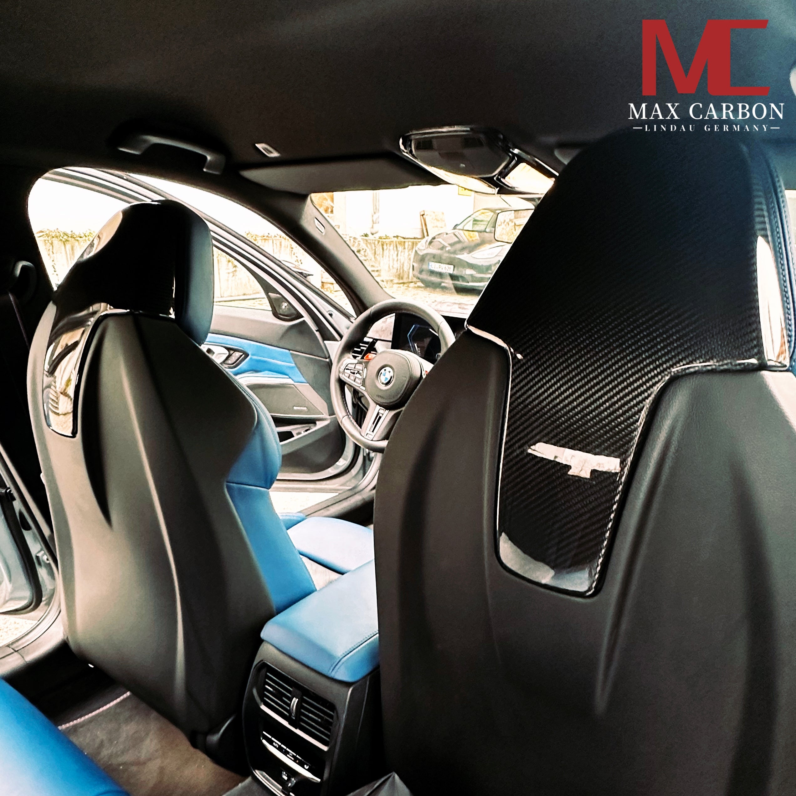 Dry Carbon Kopfstützen Cover für BMW M2 G87 / M3 G80 G81 / M4 G82 G83 / X3M F97 / X4M F98 / M8 F91 F92 F93