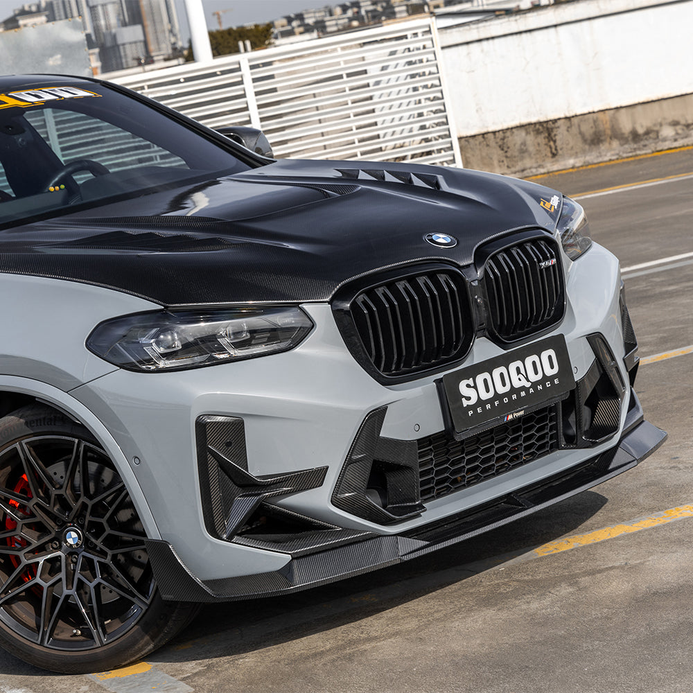 Dry-Carbon Frontlippe SQ Style B passend für BMW X3M F97 / X4M F98 LCI – schärfere Frontkante in Echtcarbon