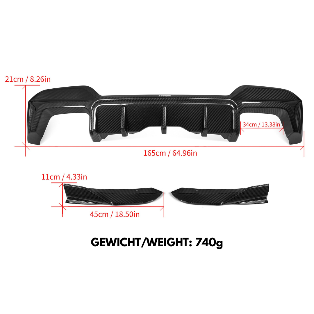 Dry Carbon Heckdiffusor für BMW X3M F97