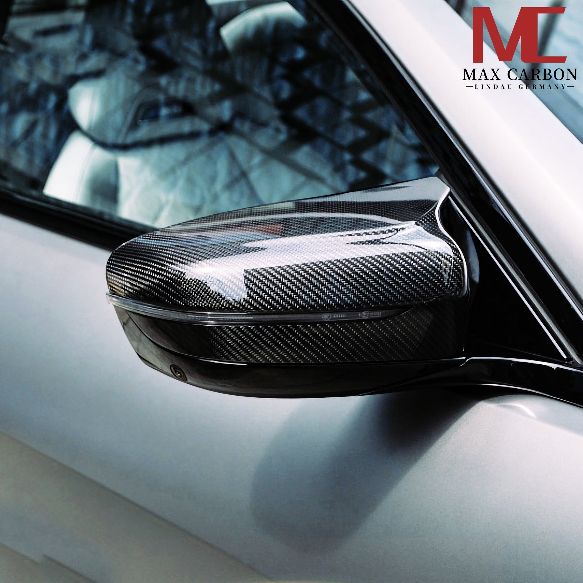 Dry-Carbon Spiegelkappen passend für BMW M5 F90 / M8 F91-F93 / M850i LCI / M550i G30 G31 + LCI – Carbon Mirror Caps