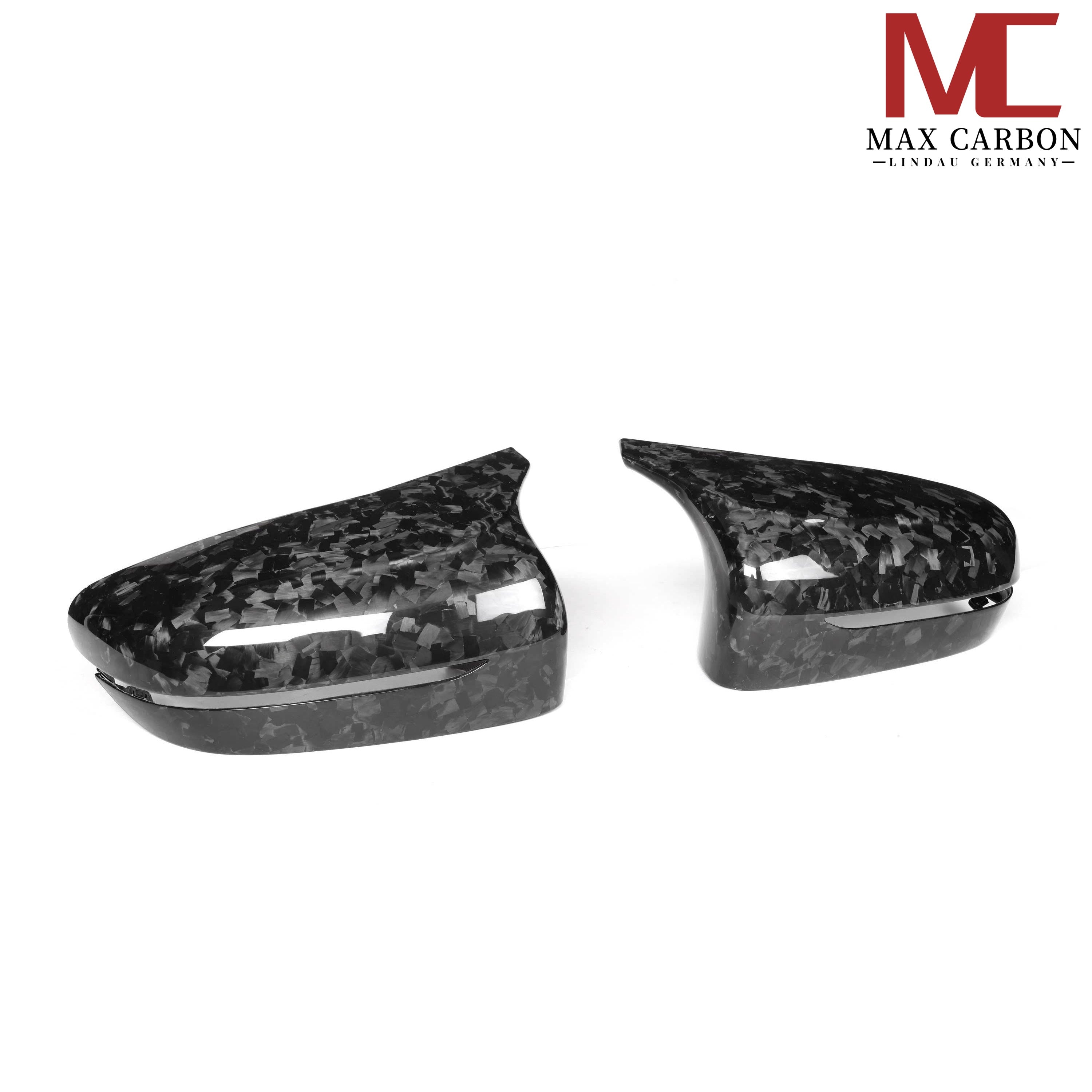 Dry-Carbon Forged Spiegelkappen passend für BMW M5 F90 / M8 F91-F93 / M850i LCI / M550i G30 G31 + LCI – Forged Carbon Mirror Caps